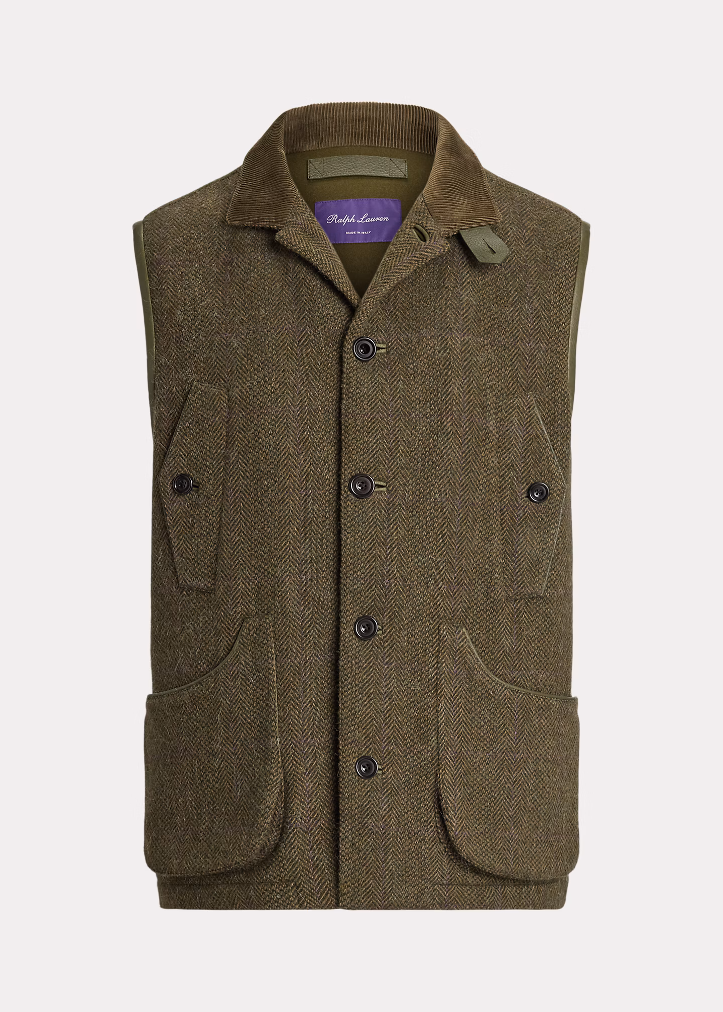 Woll-Kaschmir-Weste mit Fischgratmuster - RALPH LAUREN OUTLET