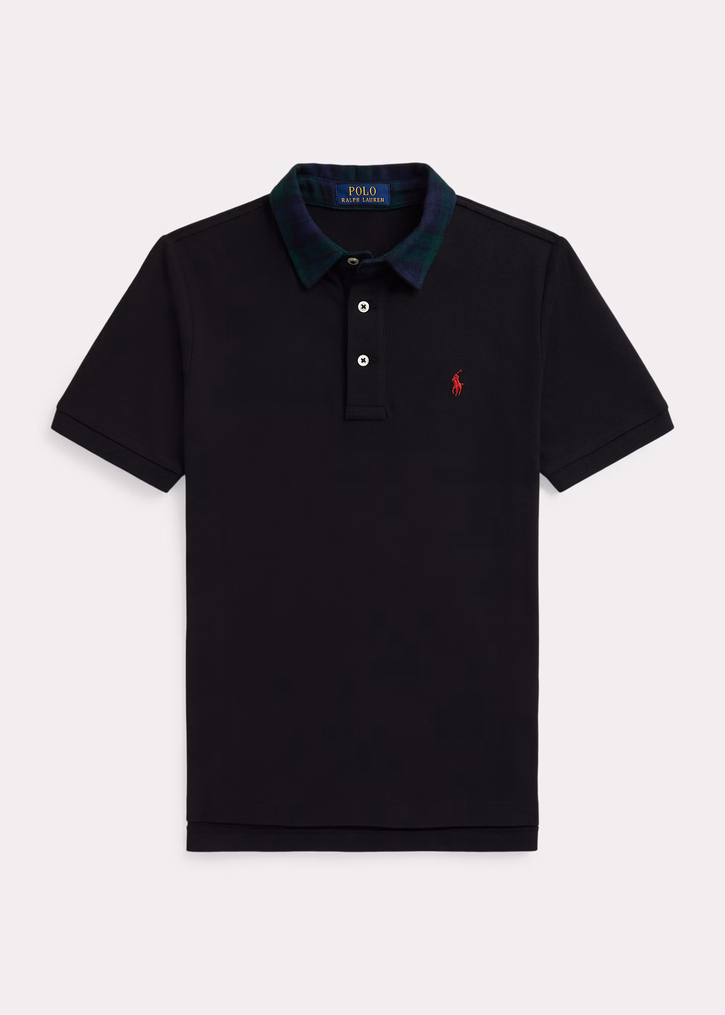 Baumwoll-Poloshirt mit kariertem Kragen - RALPH LAUREN OUTLET