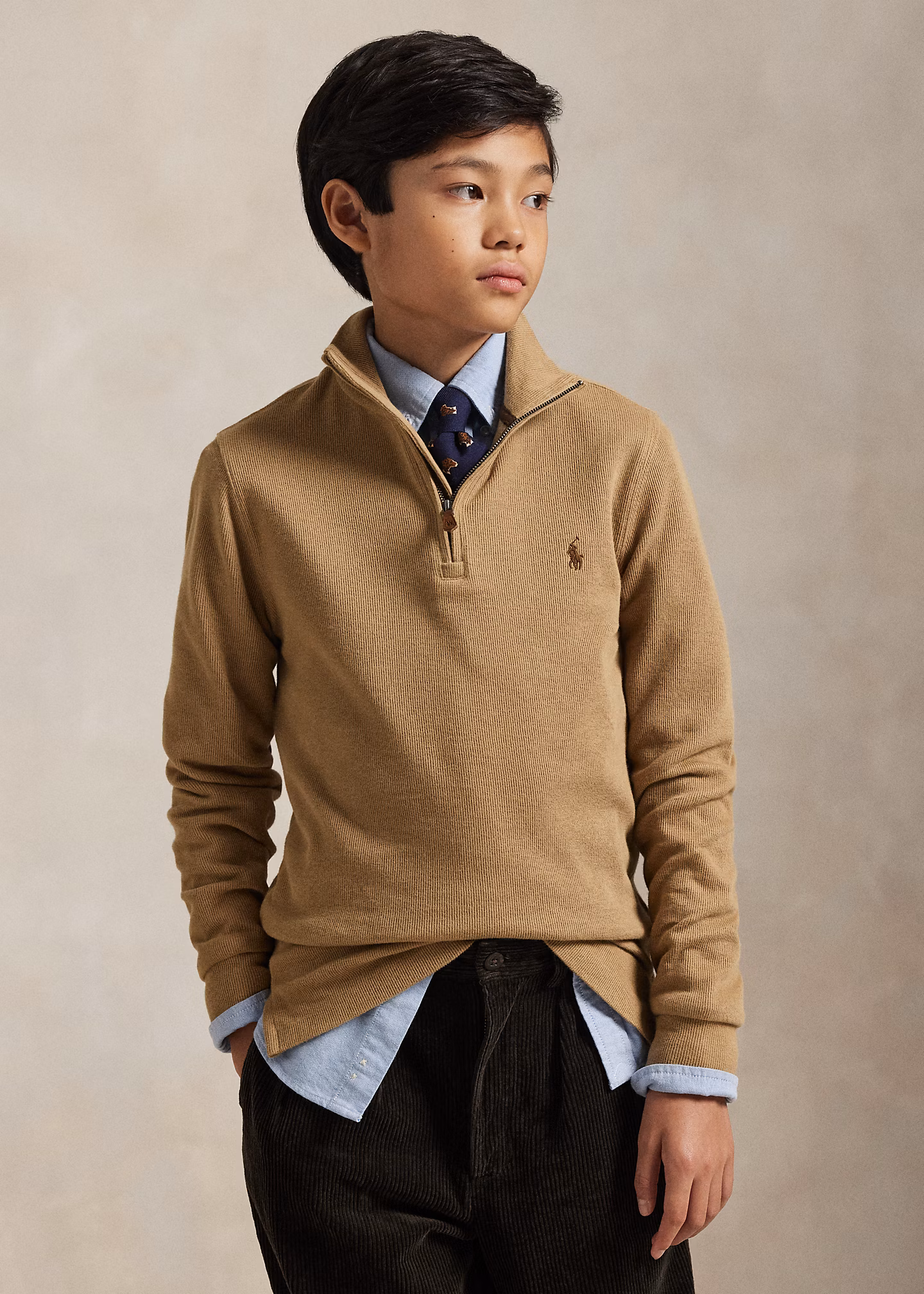 Rippenpullover mit Viertelreißverschluss - RALPH LAUREN OUTLET