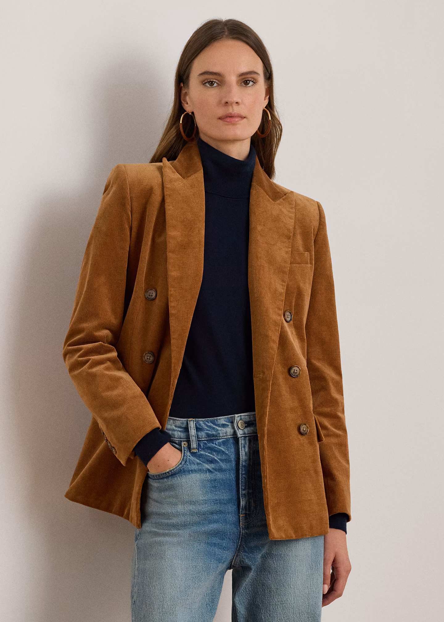 Zweireihiger Blazer aus Kordsamt - RALPH LAUREN OUTLET