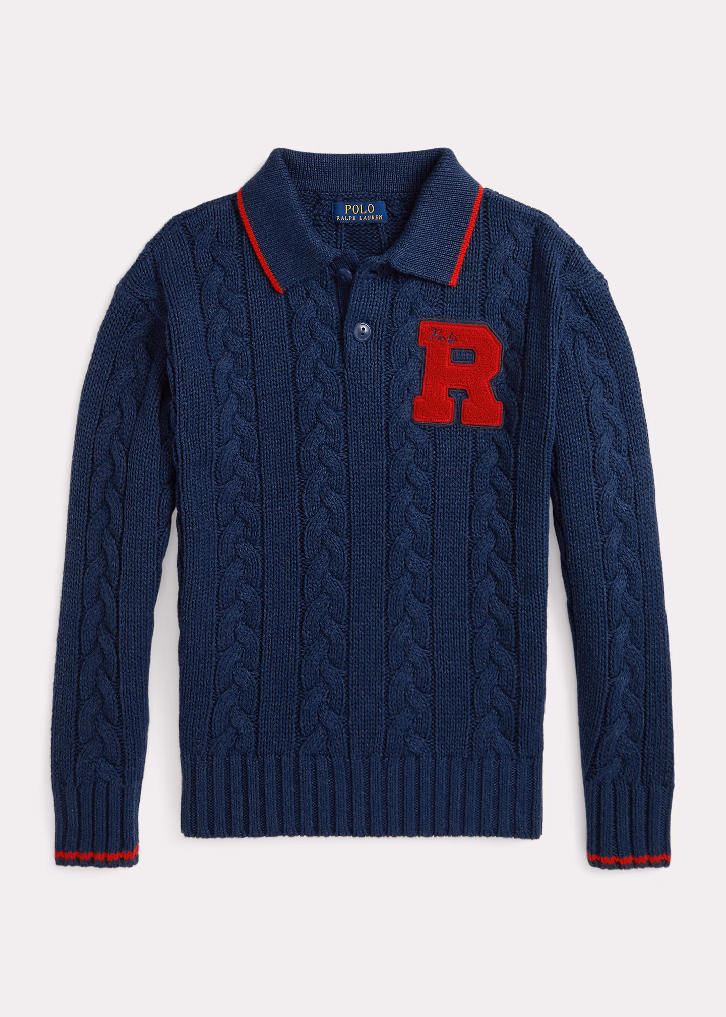 Pullover mit Polokragen und Zopfmuster - RALPH LAUREN OUTLET