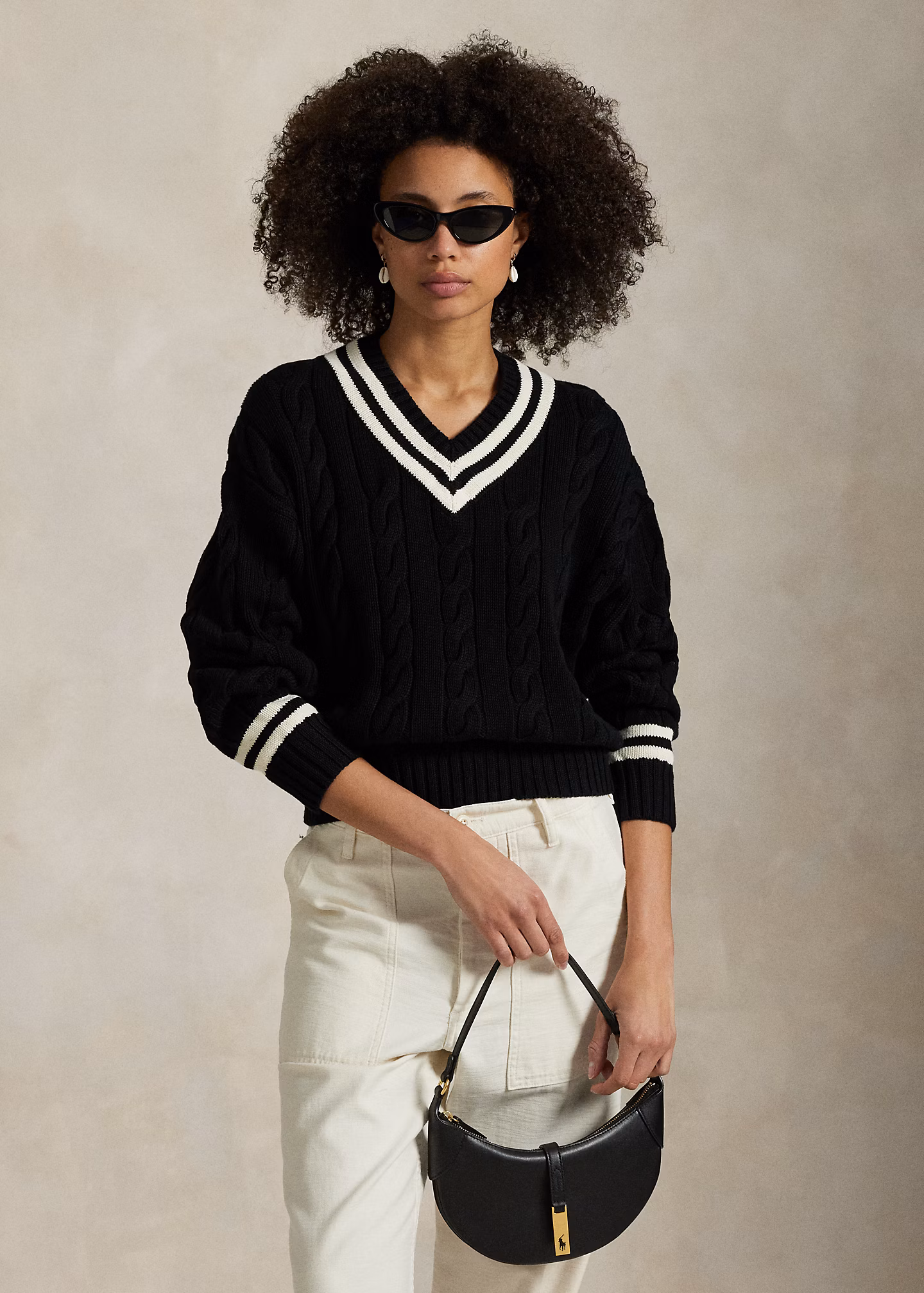 Baumwoll-Cricketpullover in Aran-Strick - RALPH LAUREN OUTLET