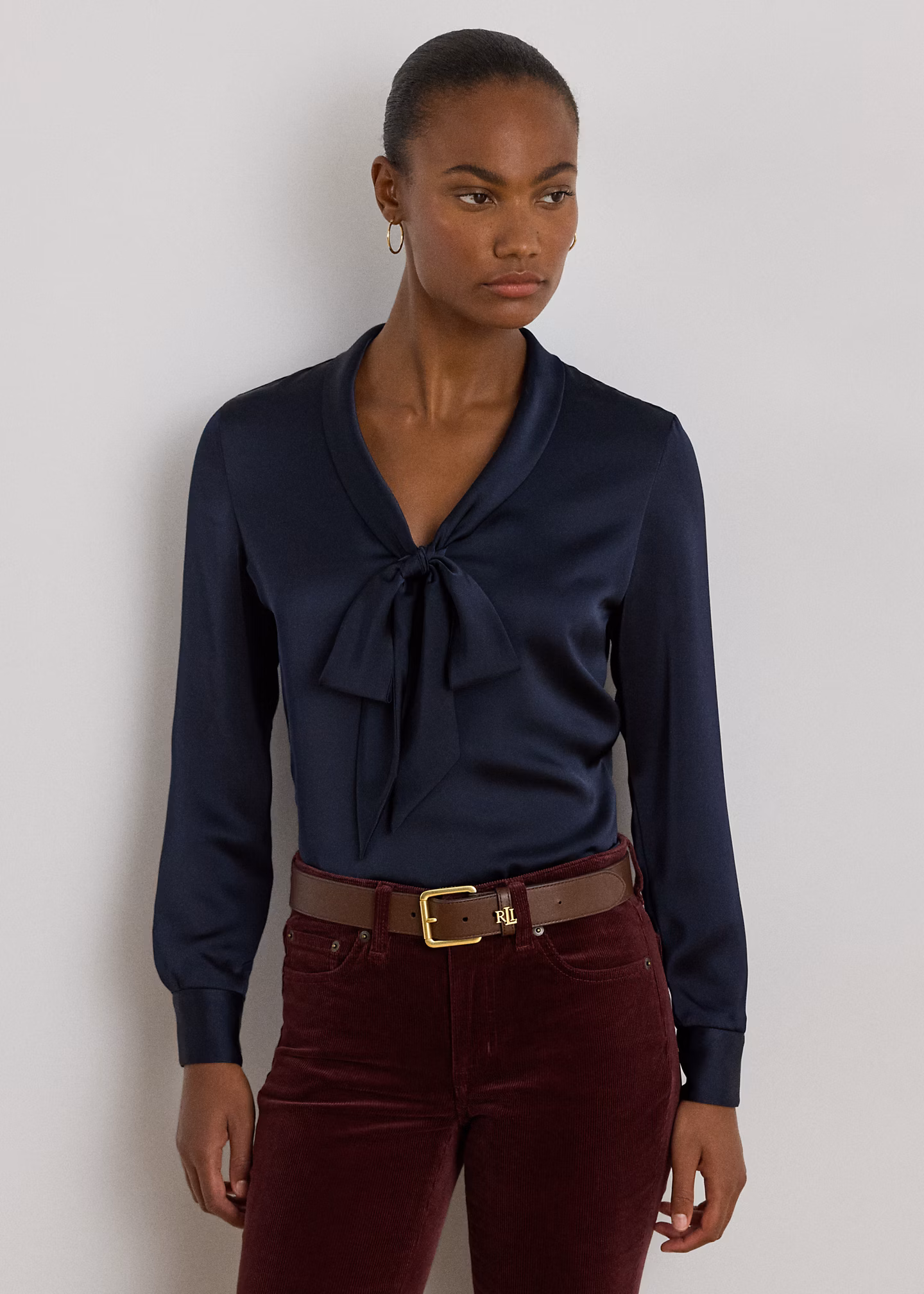 Satin-Charmeuse-Bluse mit Bindedetail - RALPH LAUREN OUTLET