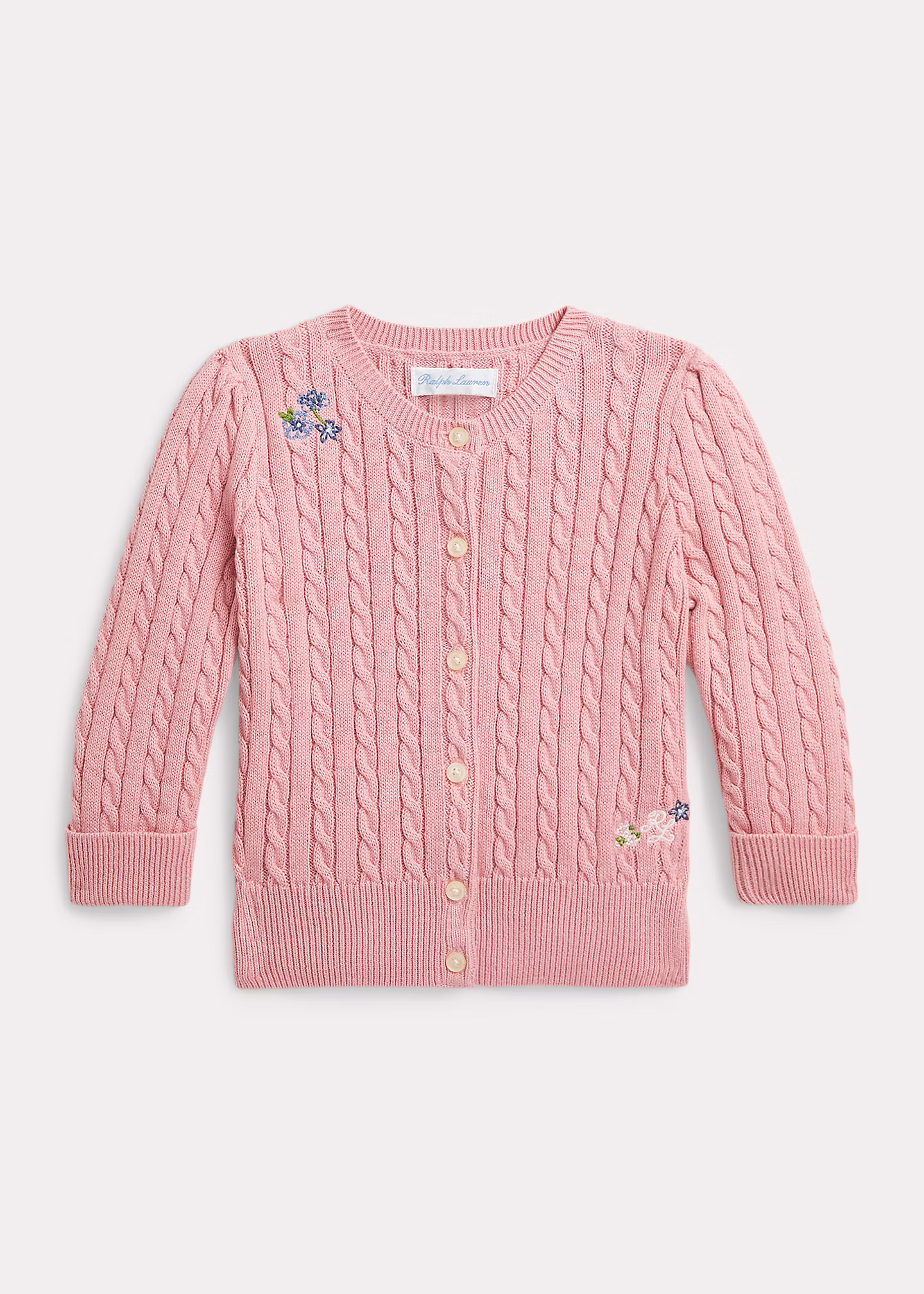Geblümte Strickjacke mit Mini-Zopfmuster - RALPH LAUREN OUTLET