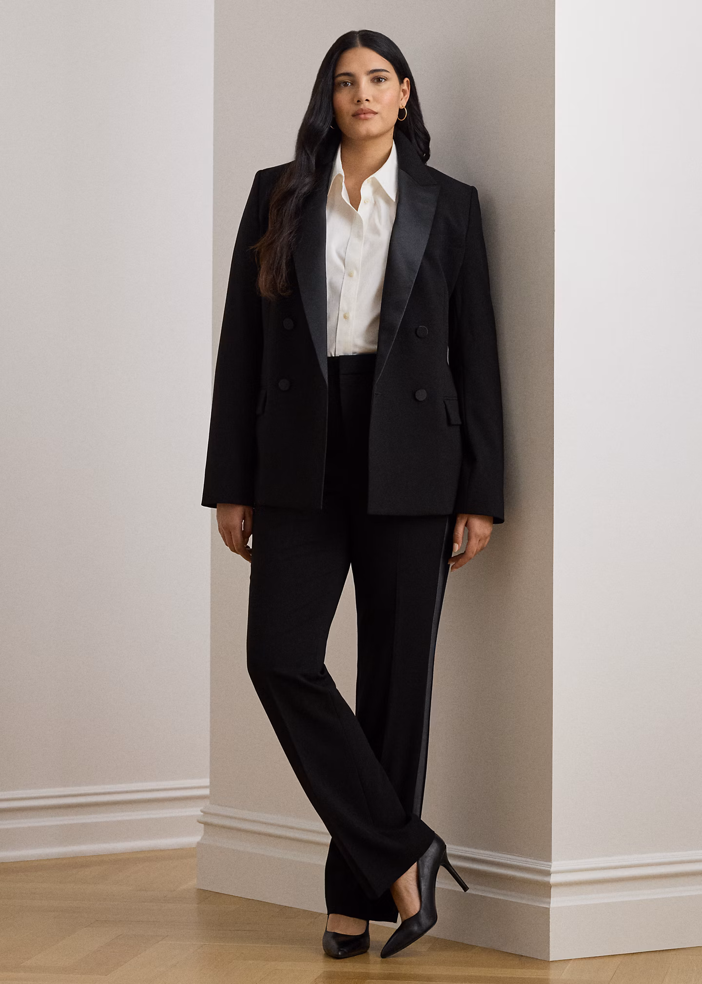 Zweireihiger Blazer mit Satinbesatz - RALPH LAUREN OUTLET