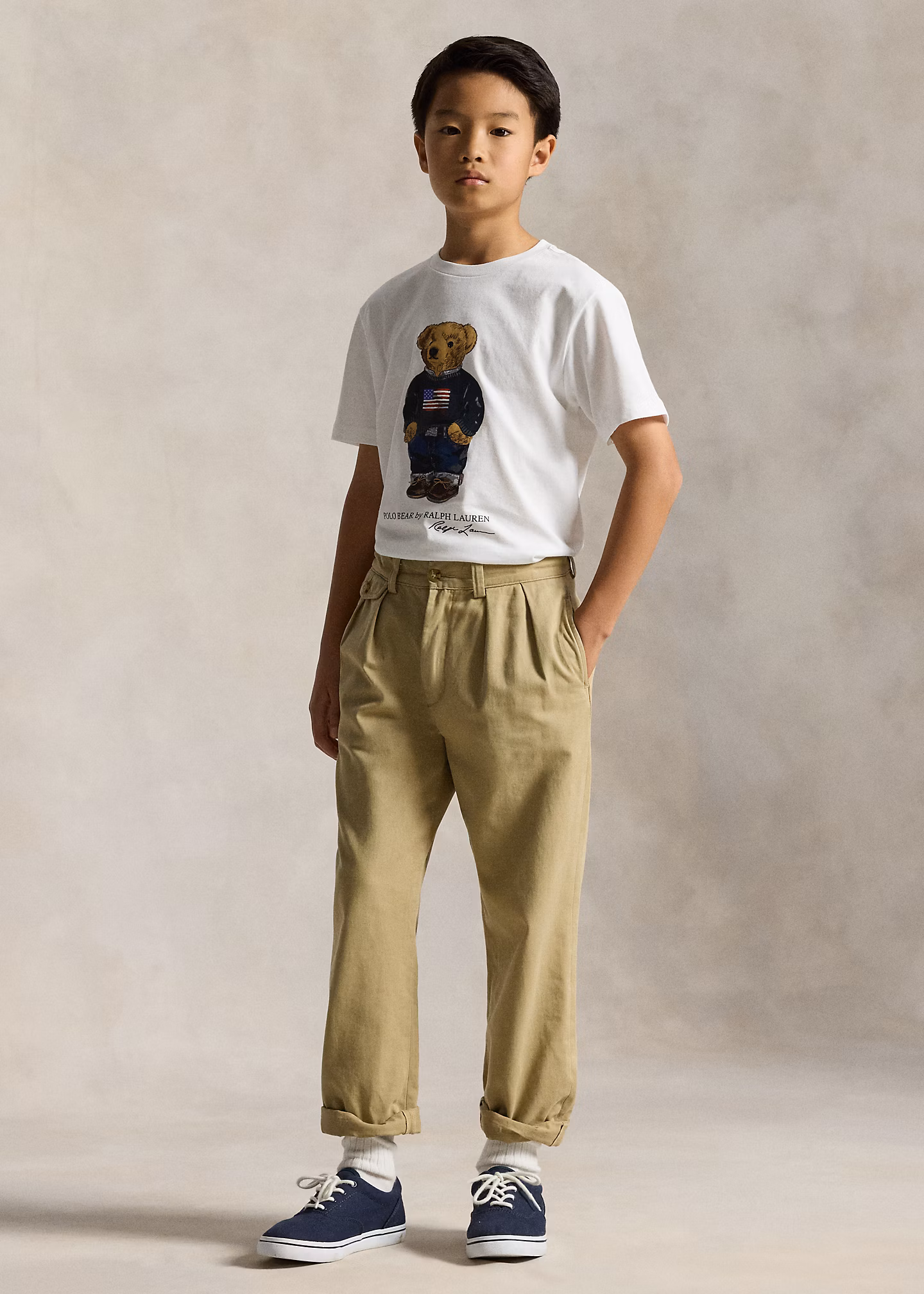 Baumwolljersey-T-Shirt mit Polo Bear - RALPH LAUREN OUTLET