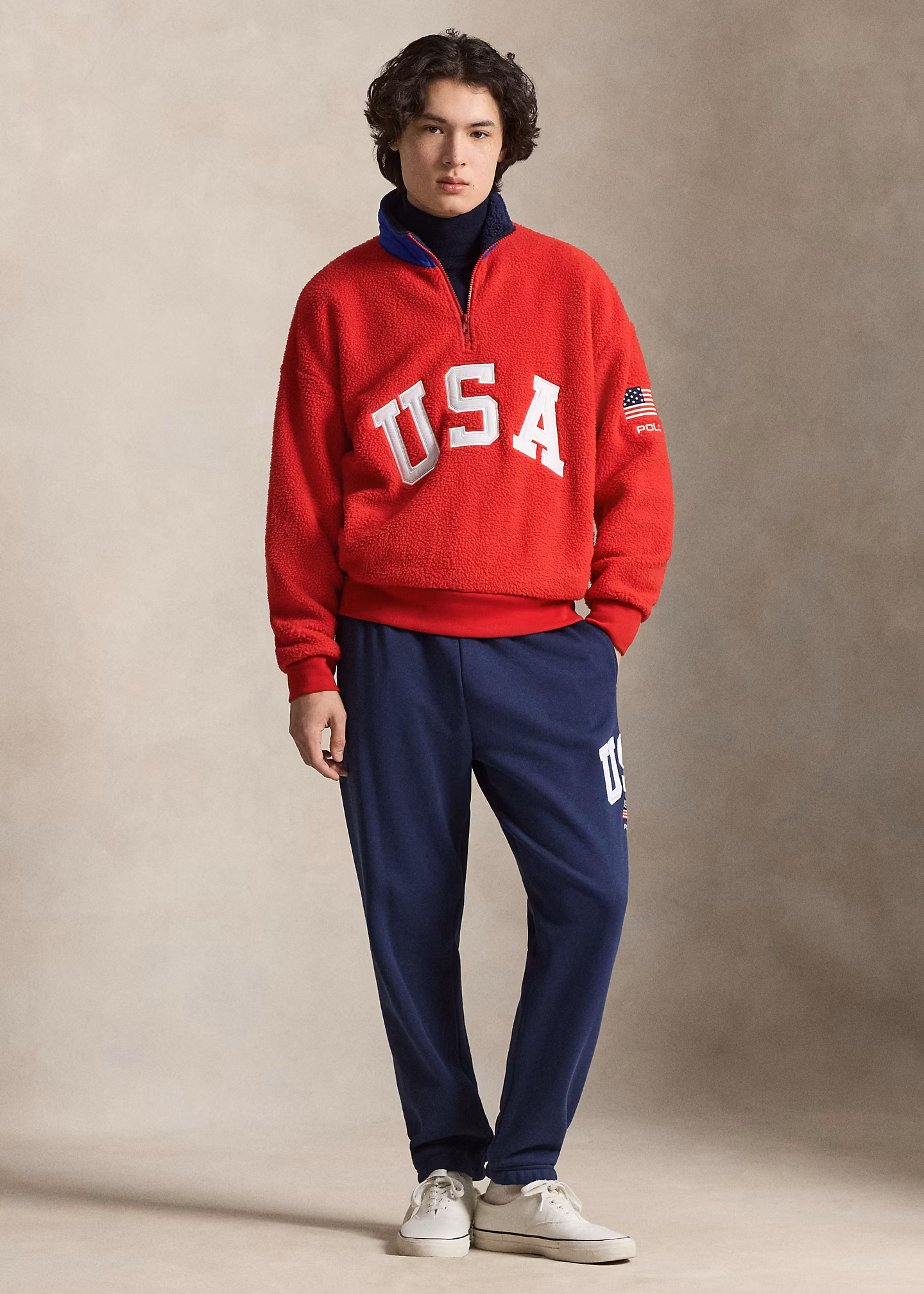 Relaxed-Fit Fleece-Pullover mit Flagge - RALPH LAUREN OUTLET