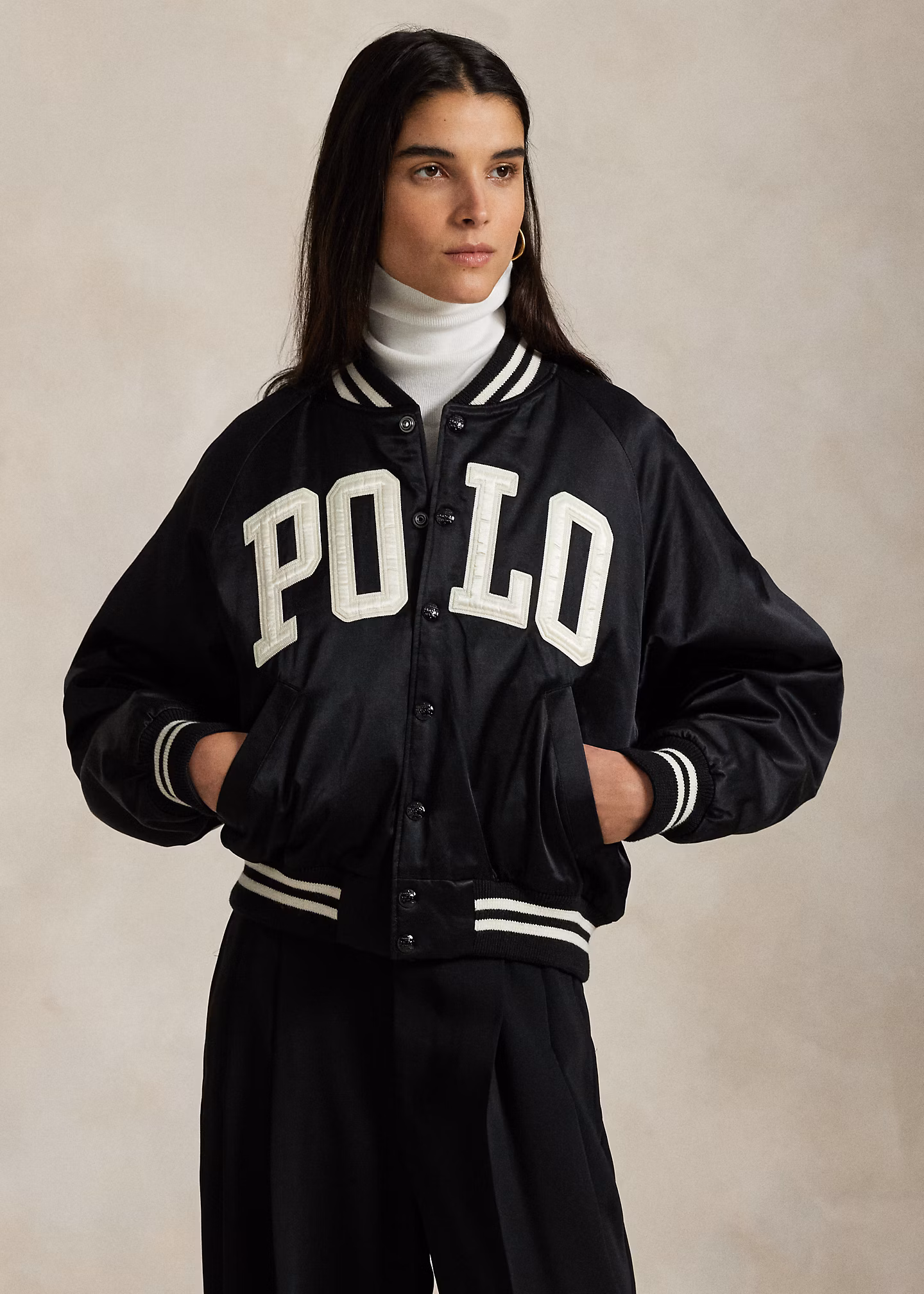 Bomberjacke aus Satin mit Logo - RALPH LAUREN OUTLET