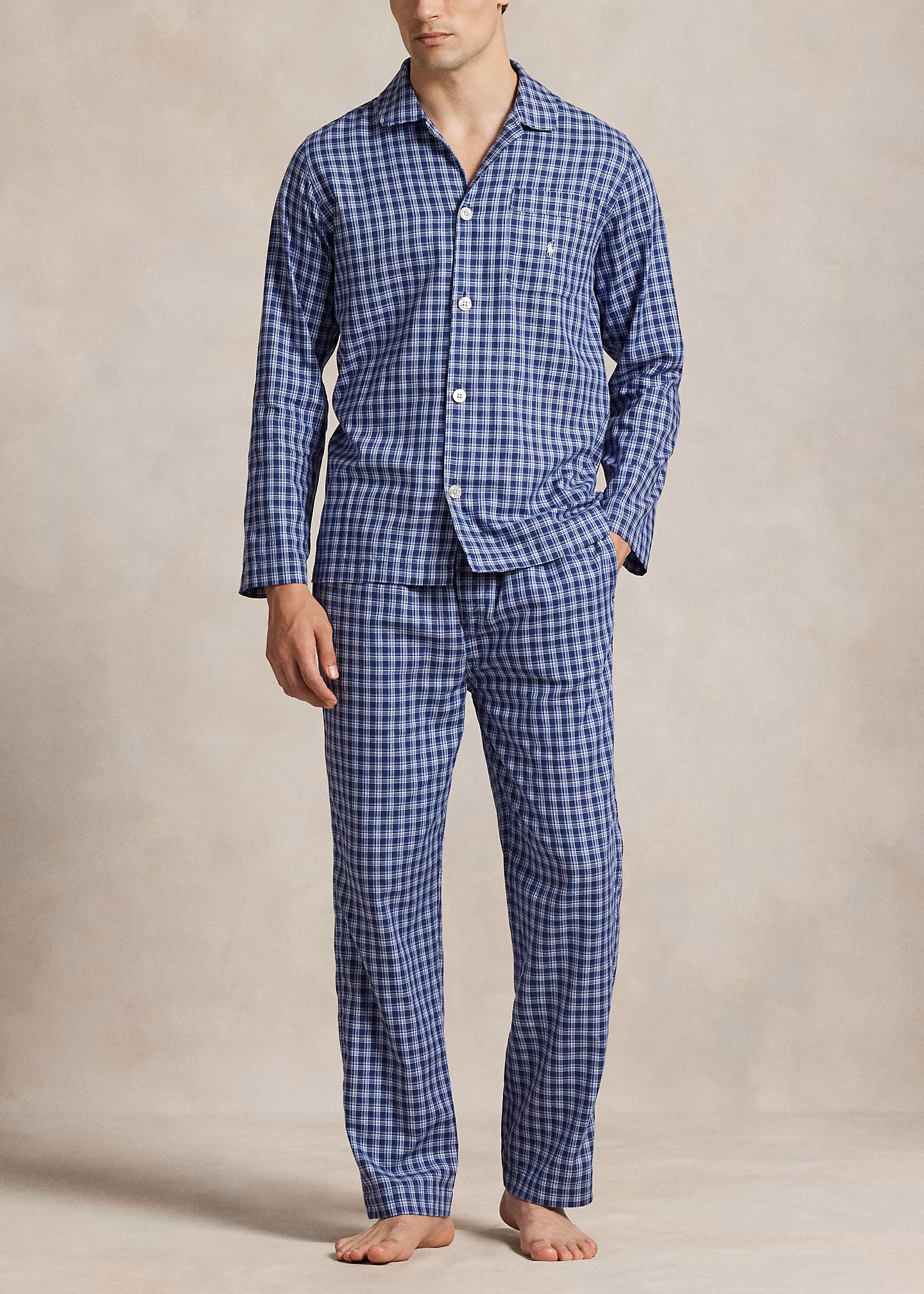 Baumwollpyjama mit Monogrammdruck - RALPH LAUREN OUTLET