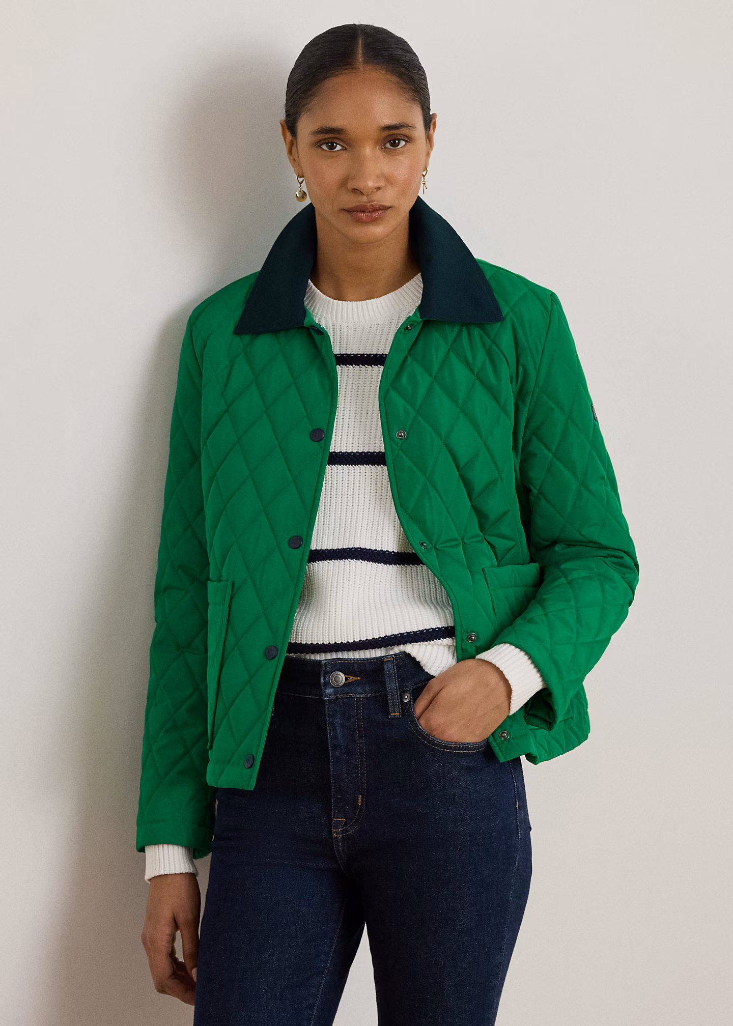 Jacke mit Rautensteppung und Twillbesatz - RALPH LAUREN OUTLET