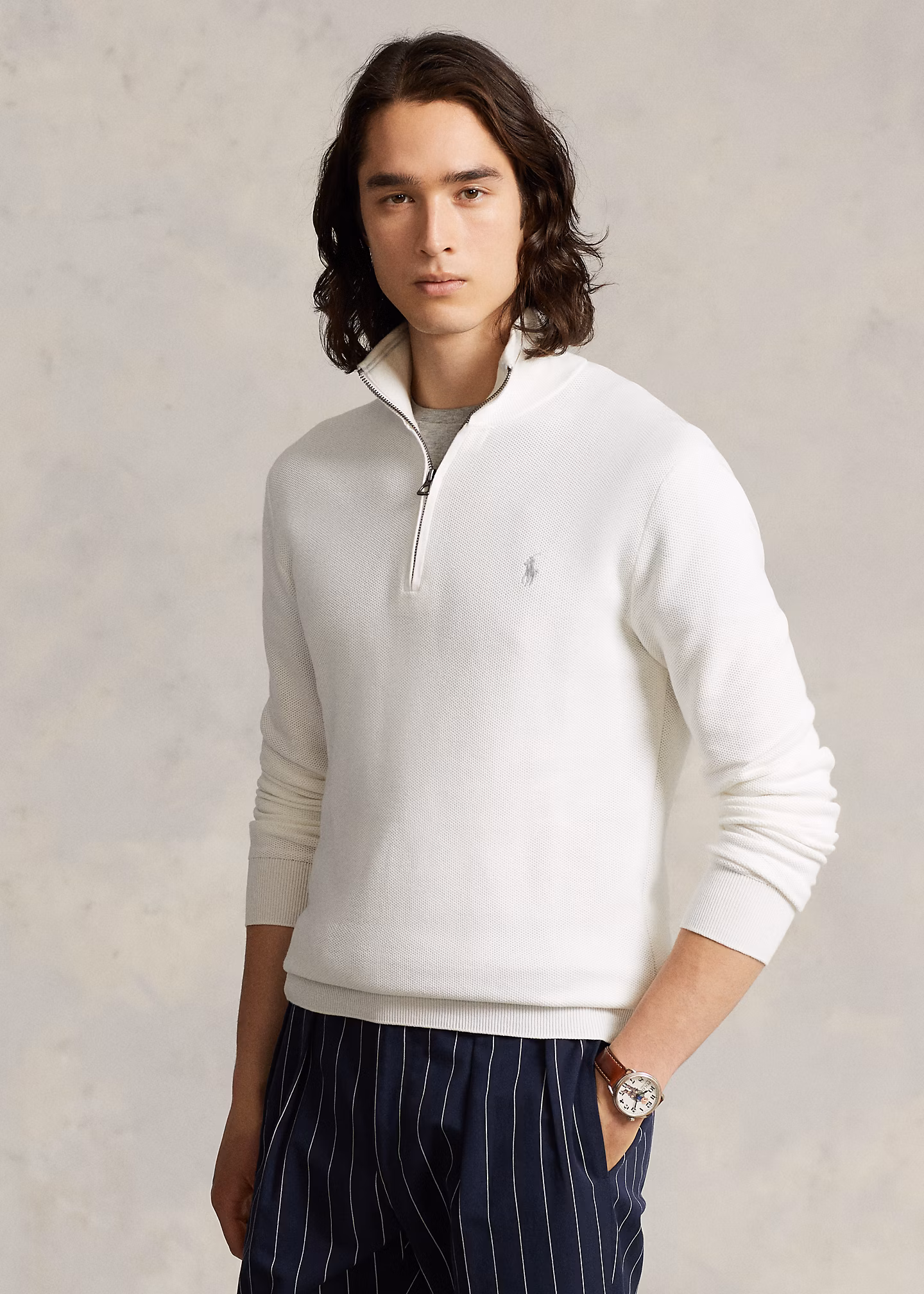 Pullover aus Baumwollpiqué - RALPH LAUREN OUTLET
