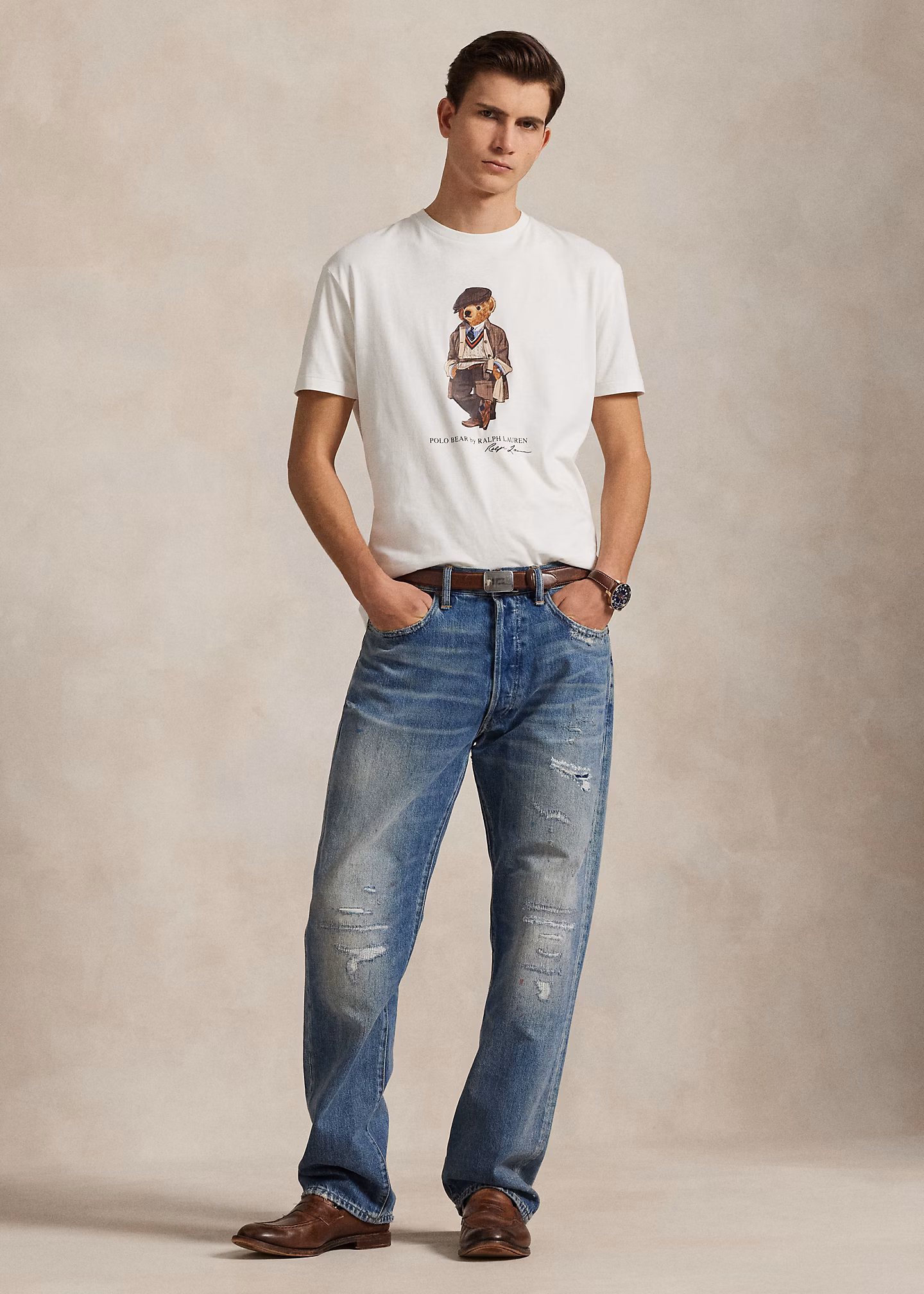 Custom-Slim Jersey-T-Shirt mit Polo Bear - RALPH LAUREN OUTLET