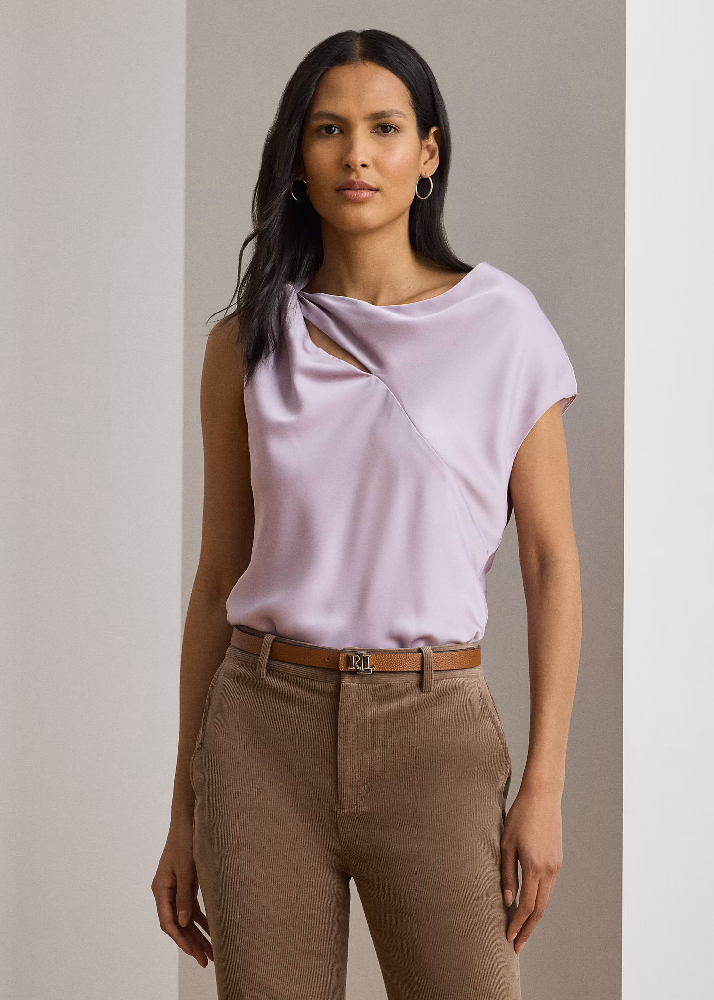 Charmeuse Asymmetrical Blouse - RALPH LAUREN OUTLET