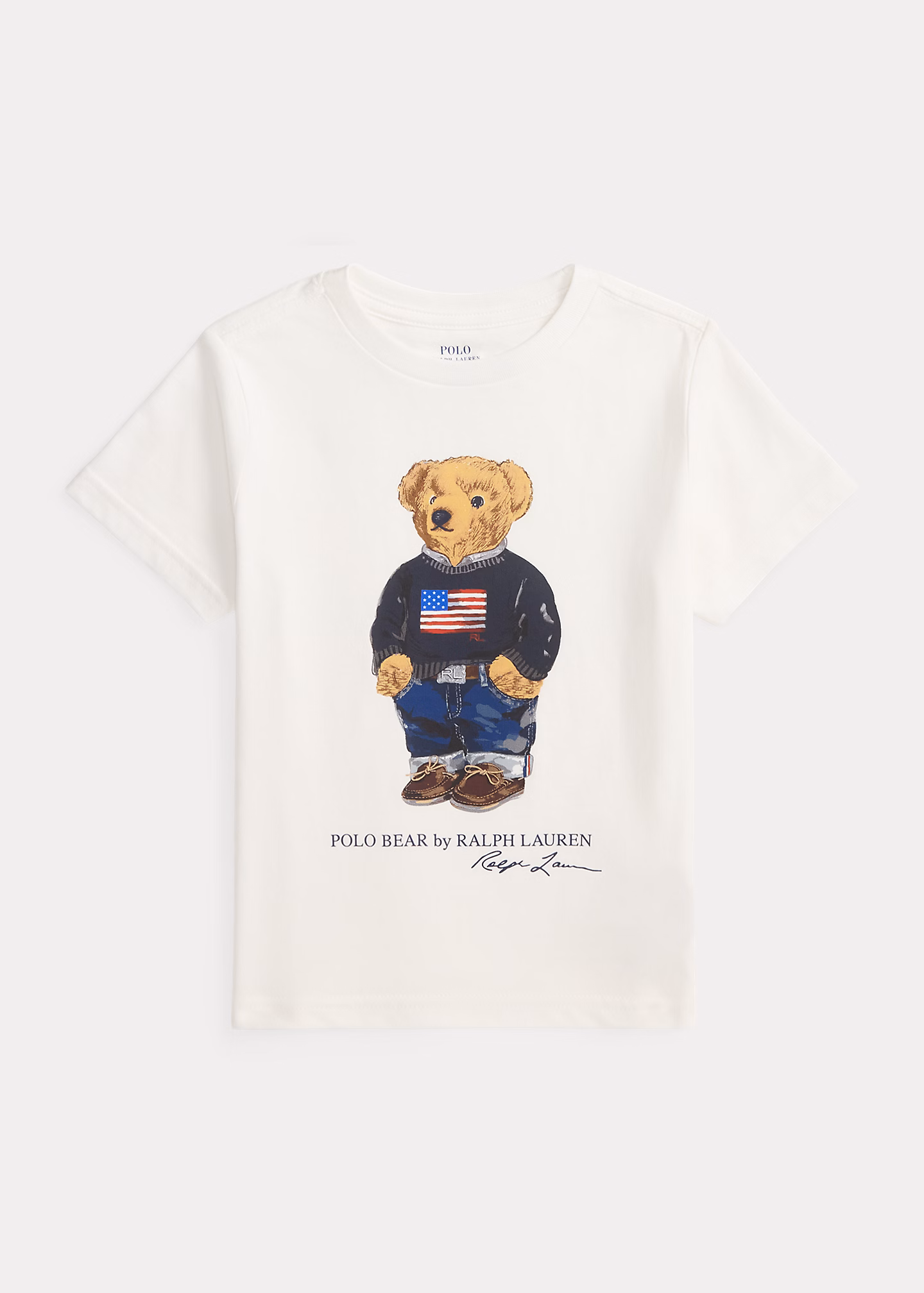 Baumwolljersey-T-Shirt mit Polo Bear - RALPH LAUREN OUTLET