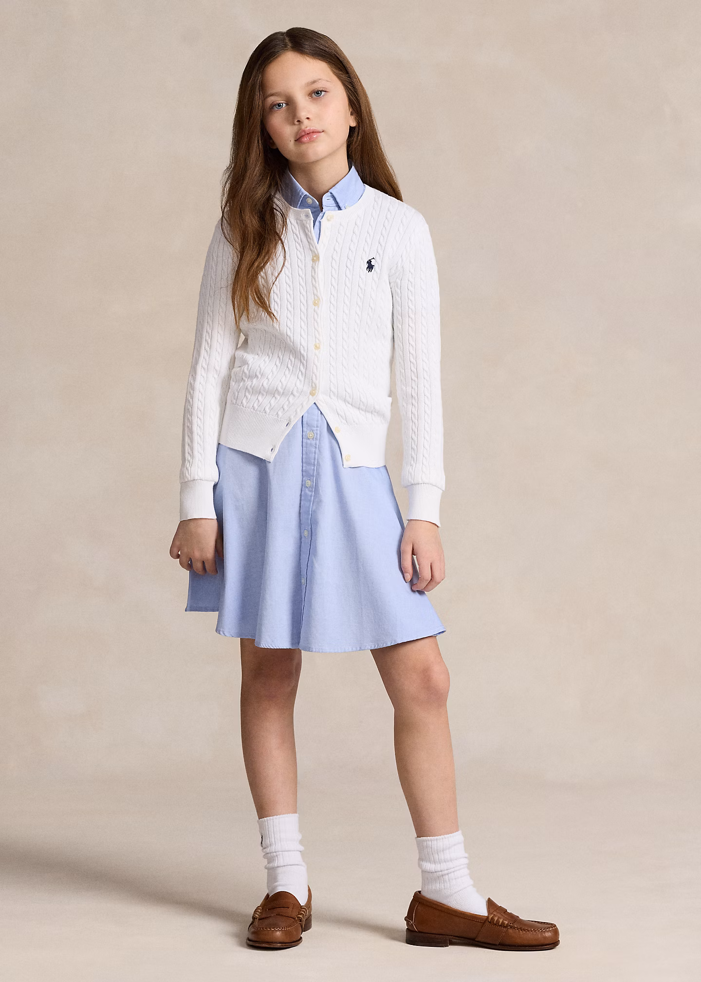 Baumwollcardigan mit Zopfmuster - RALPH LAUREN OUTLET