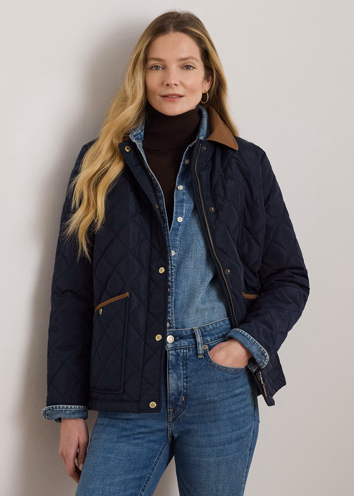 Jacke mit Rautensteppung und Twillbesatz - RALPH LAUREN OUTLET