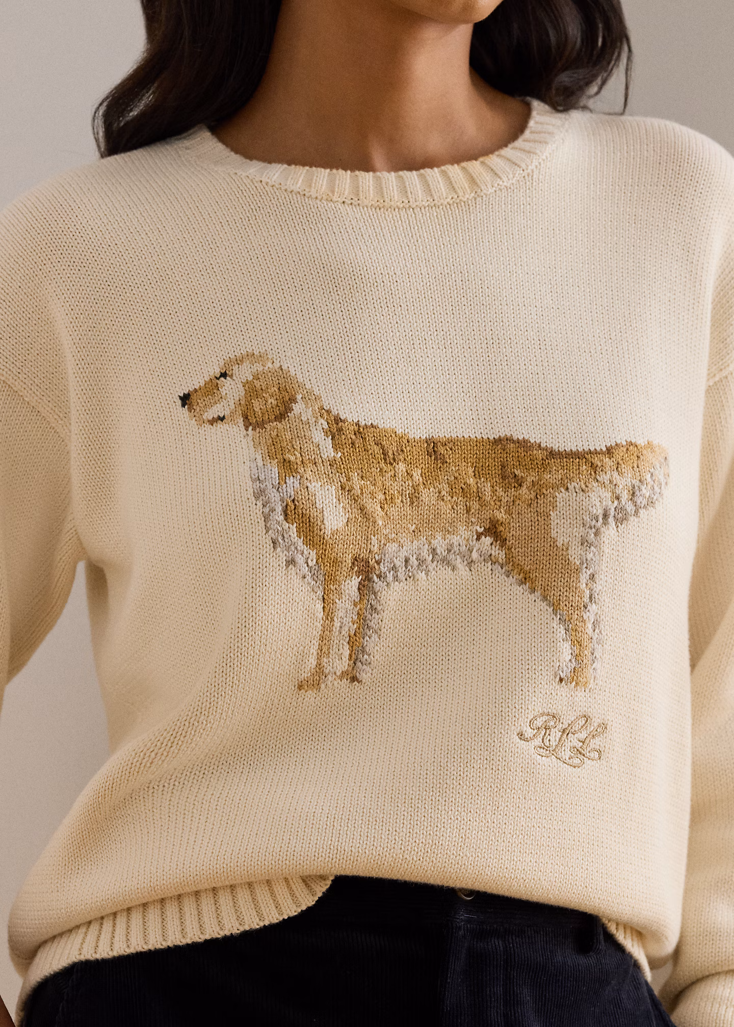 Strickpullover mit Golden Retriever - RALPH LAUREN OUTLET