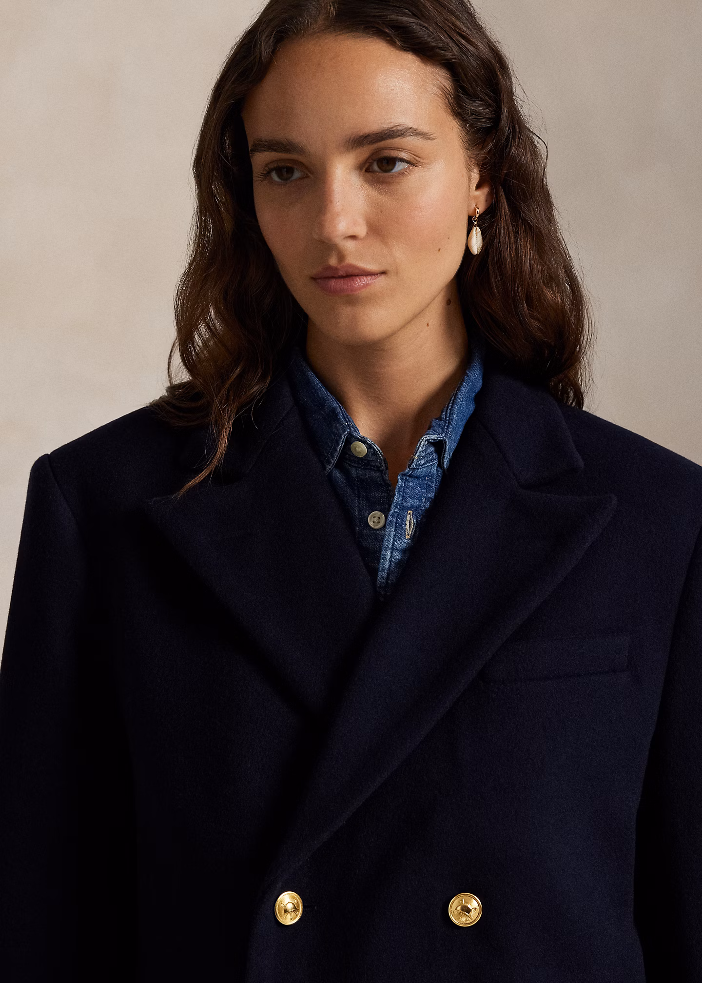 Zweireihiger Blazer aus Wollmelton - RALPH LAUREN OUTLET