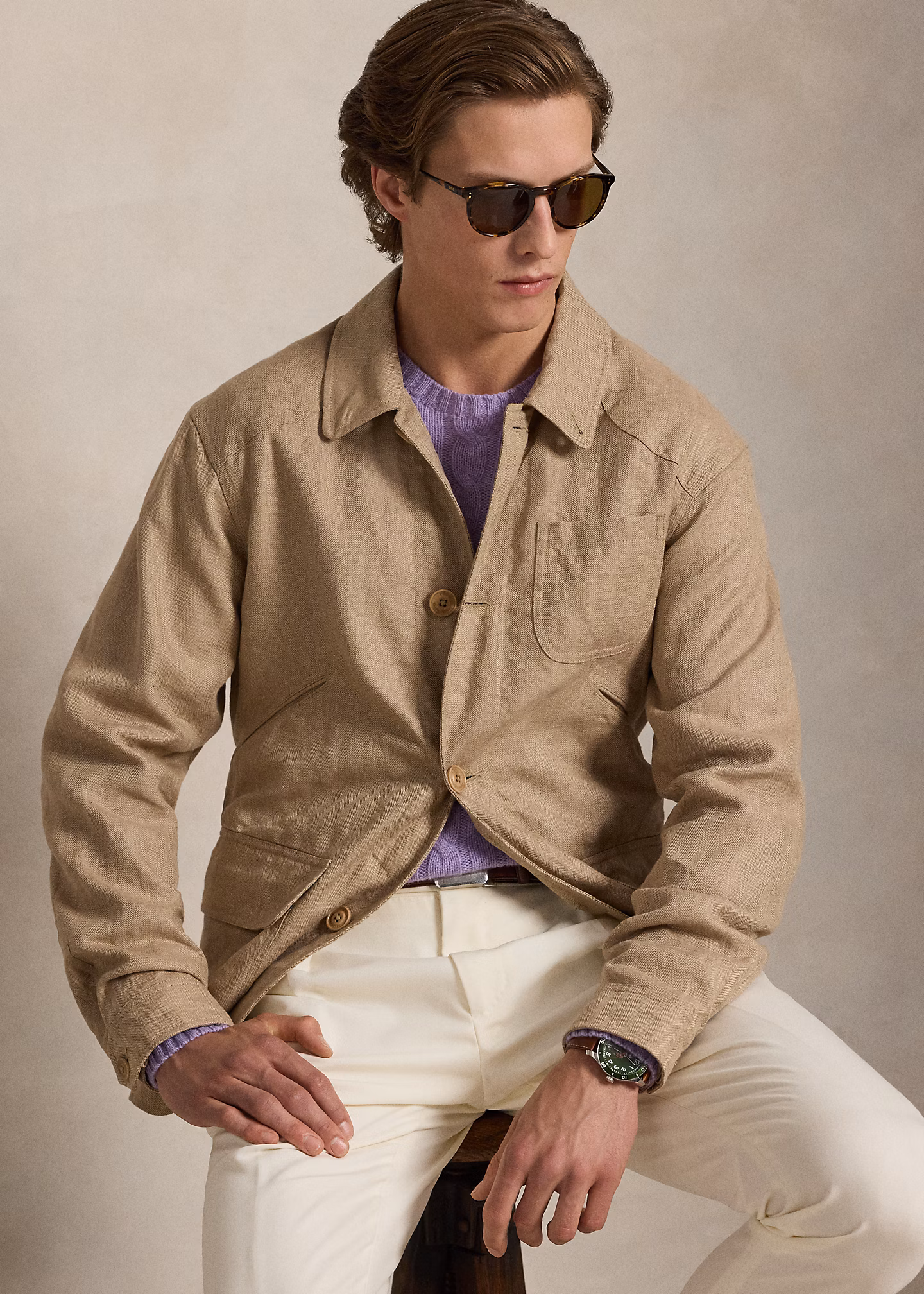 Utility-Jacke aus Fischgrat-Leinen - RALPH LAUREN OUTLET