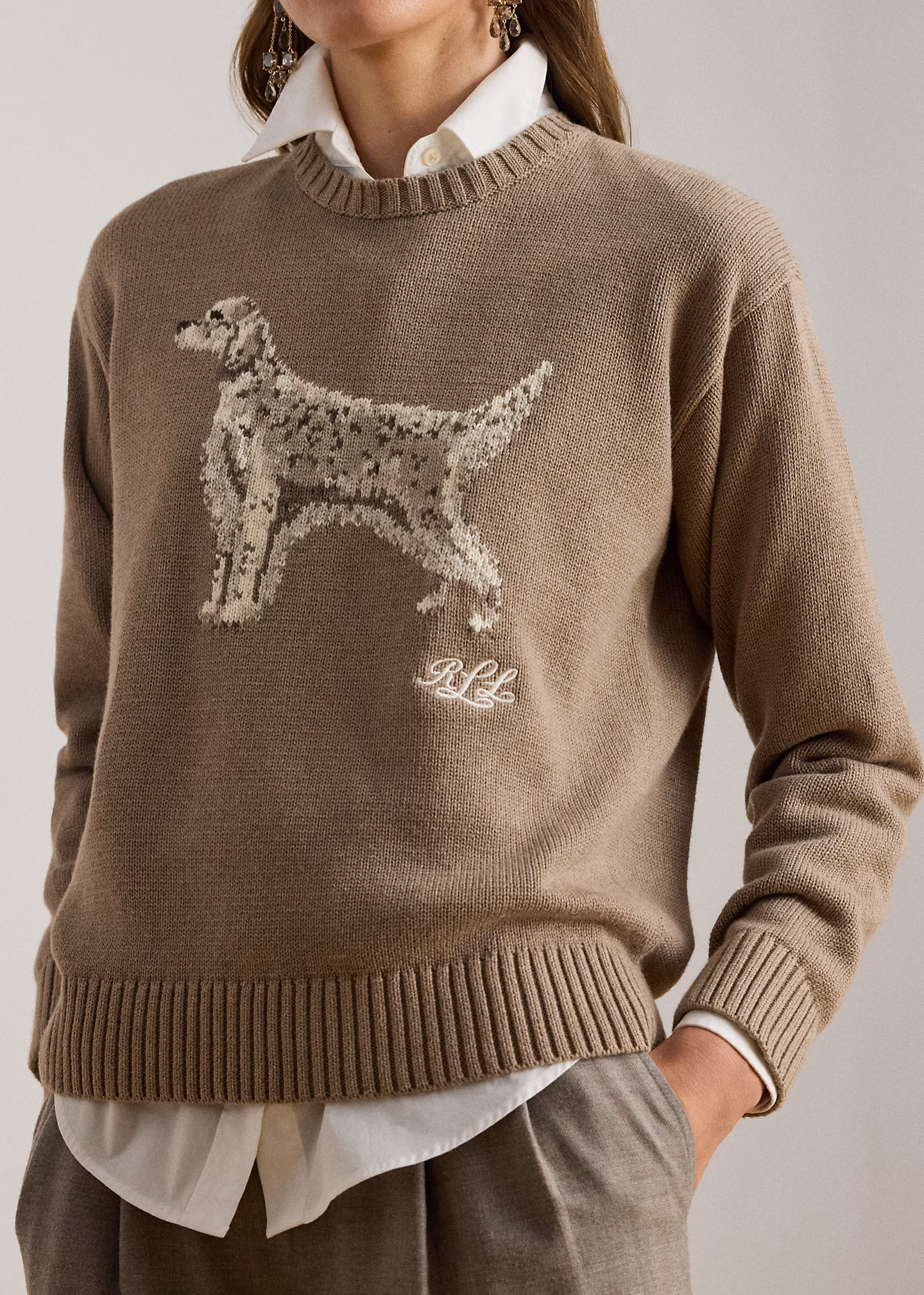 Strickpullover mit English Setter - RALPH LAUREN OUTLET