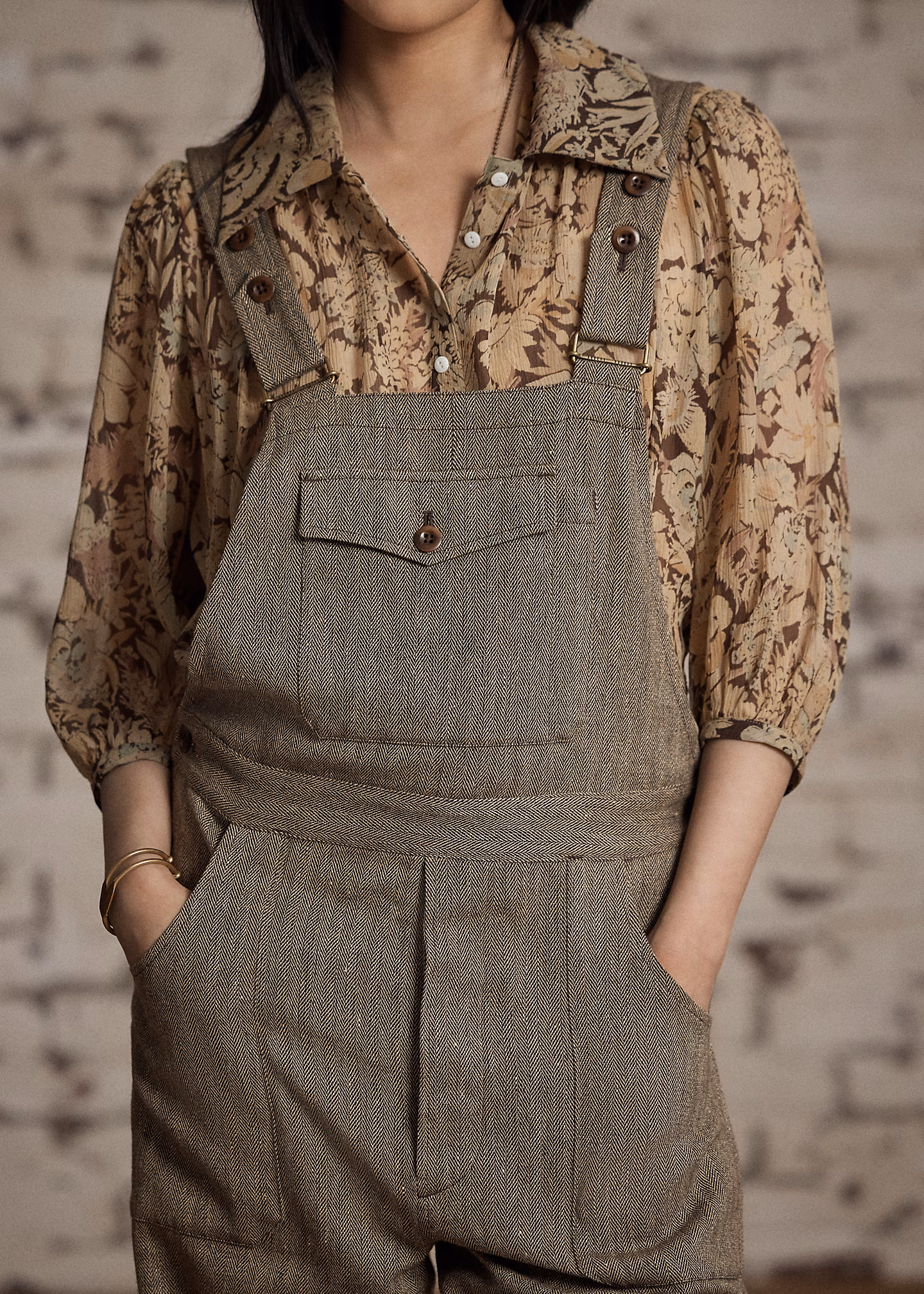 Wollmisch-Overall mit Fischgratmuster - RALPH LAUREN OUTLET