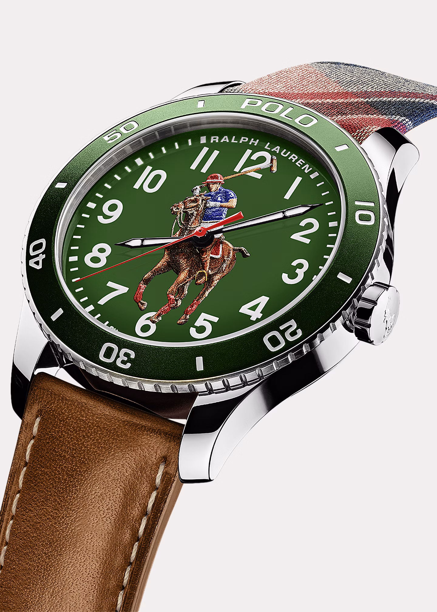 Stahl-Armbanduhr Polo Player in Grün - RALPH LAUREN OUTLET