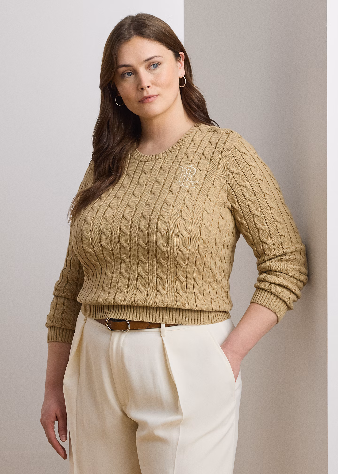 Baumwollpullover mit Zopfmuster - RALPH LAUREN OUTLET