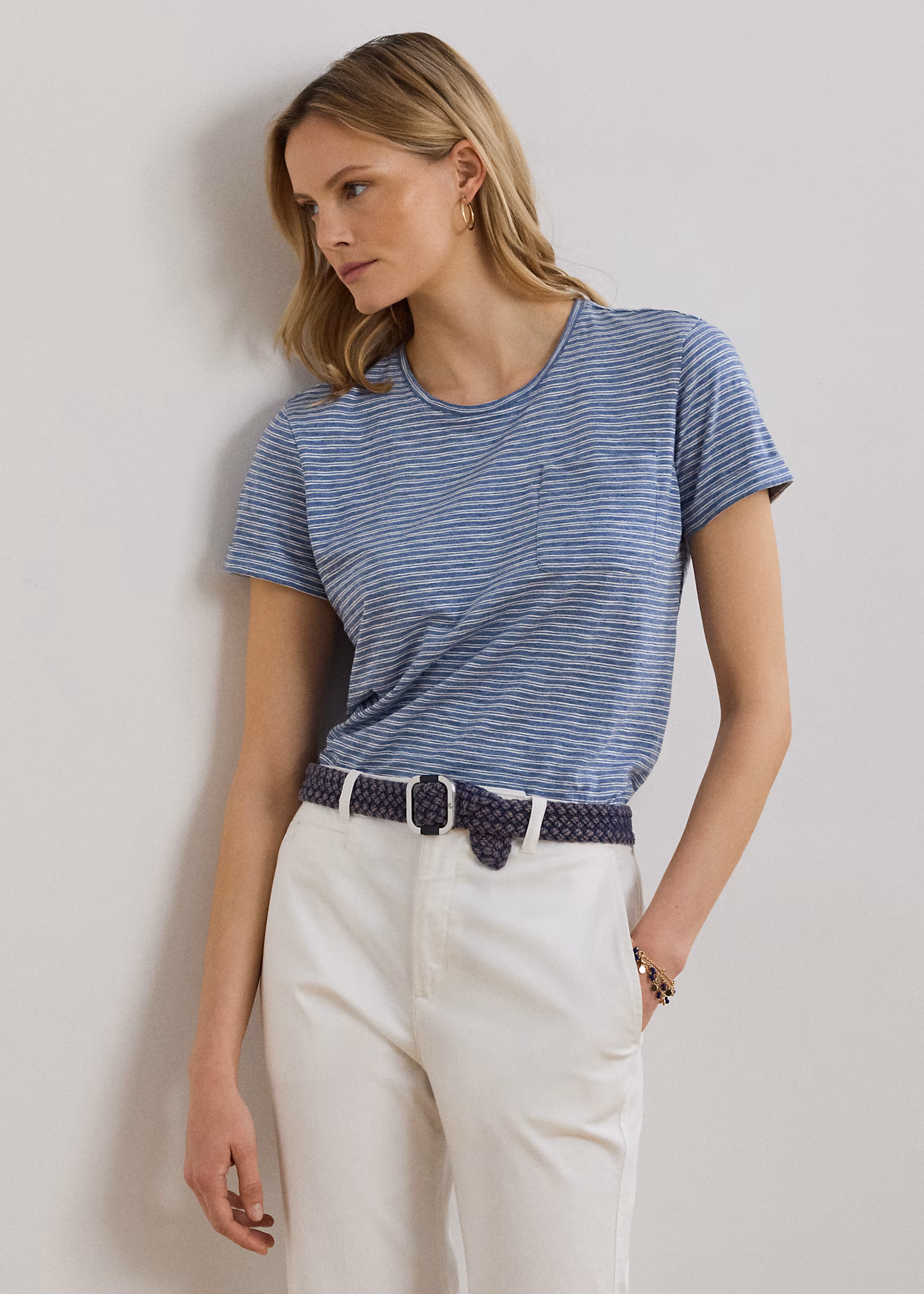 Gestreiftes Jersey-T-Shirt mit Tasche - RALPH LAUREN OUTLET