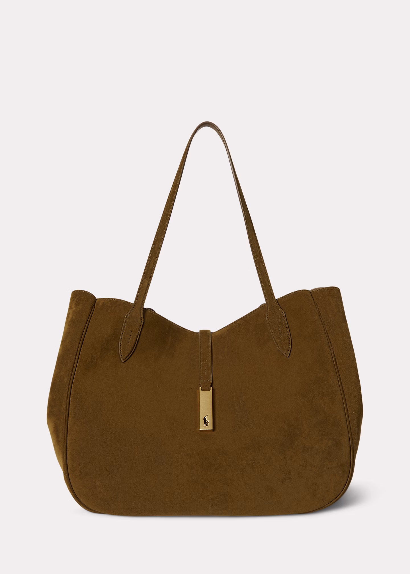 Große Tragetasche Polo ID aus Wildleder - RALPH LAUREN OUTLET