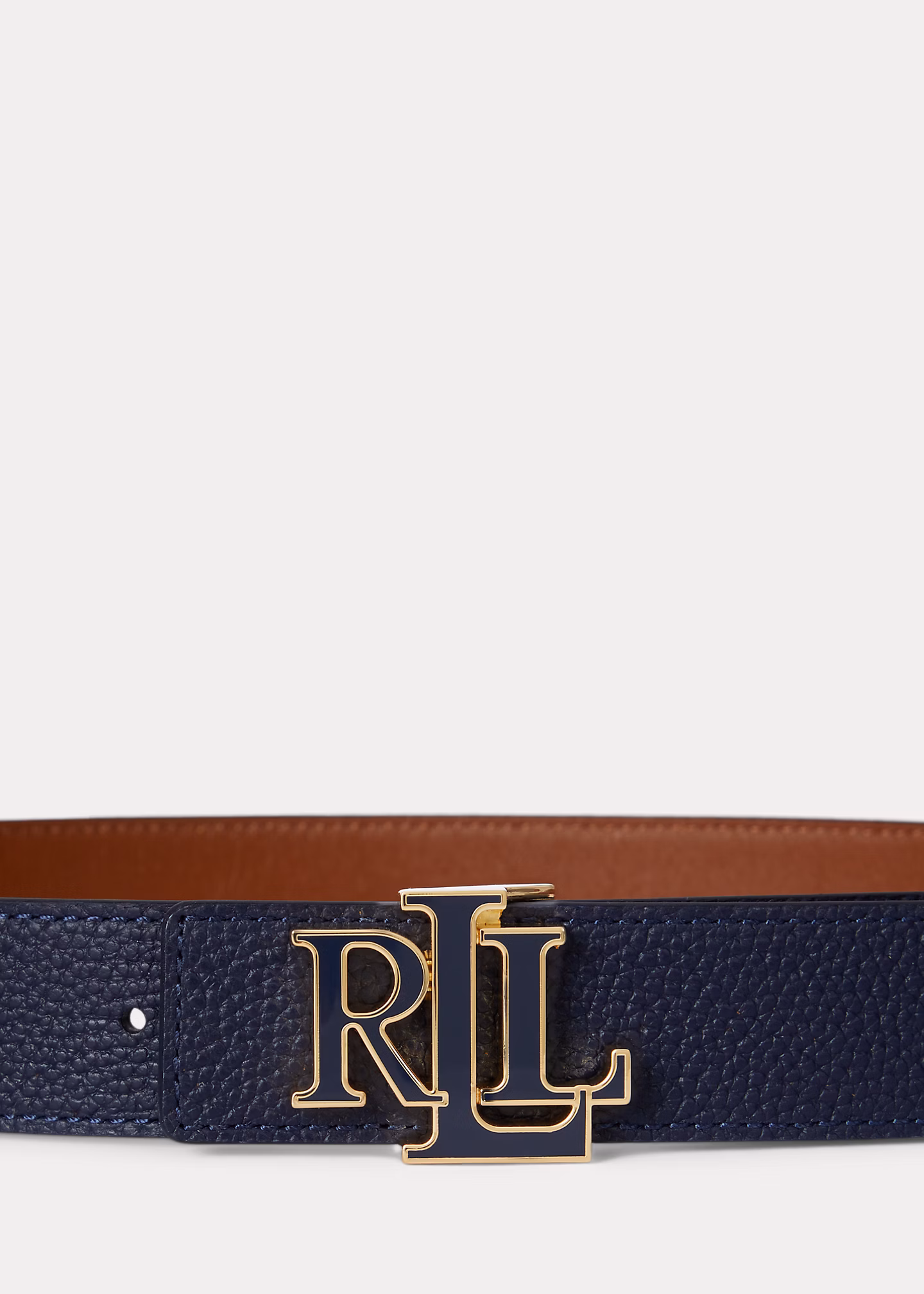 Wendegürtel aus Narbenleder mit Logo - RALPH LAUREN OUTLET