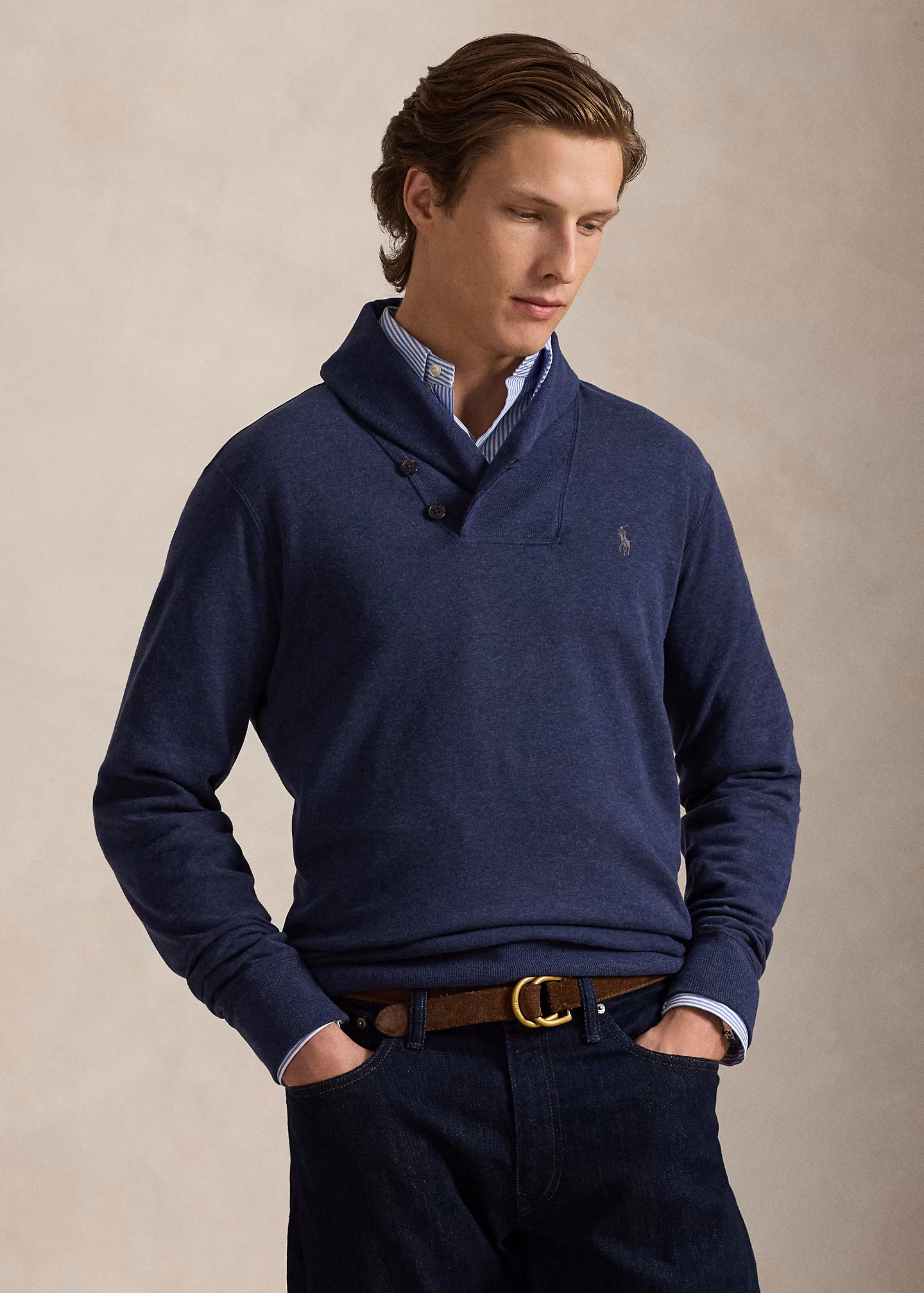 Luxus-Jerseypullover mit Schalkragen - RALPH LAUREN OUTLET