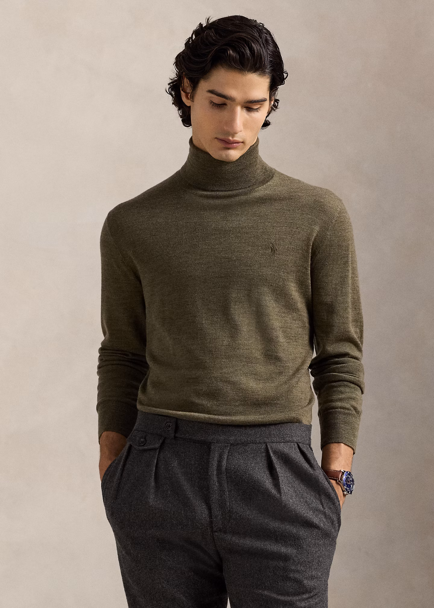 Waschbarer Rollkragenpullover aus Wolle - RALPH LAUREN OUTLET