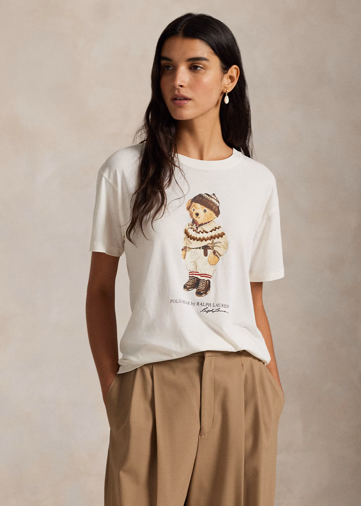 Baumwolljersey-T-Shirt mit Polo Bear - RALPH LAUREN OUTLET