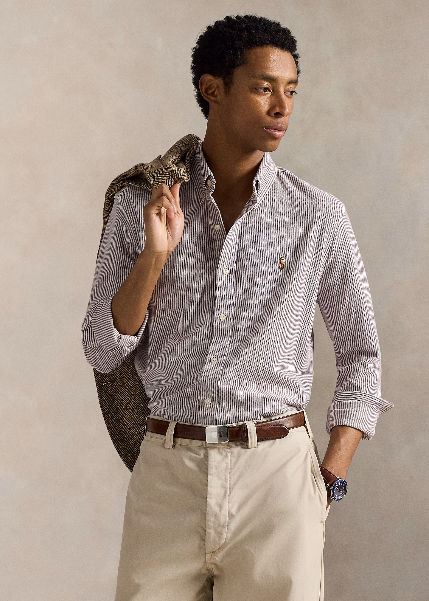 Baumwollpiqué-Oxfordhemd mit Streifen - RALPH LAUREN OUTLET