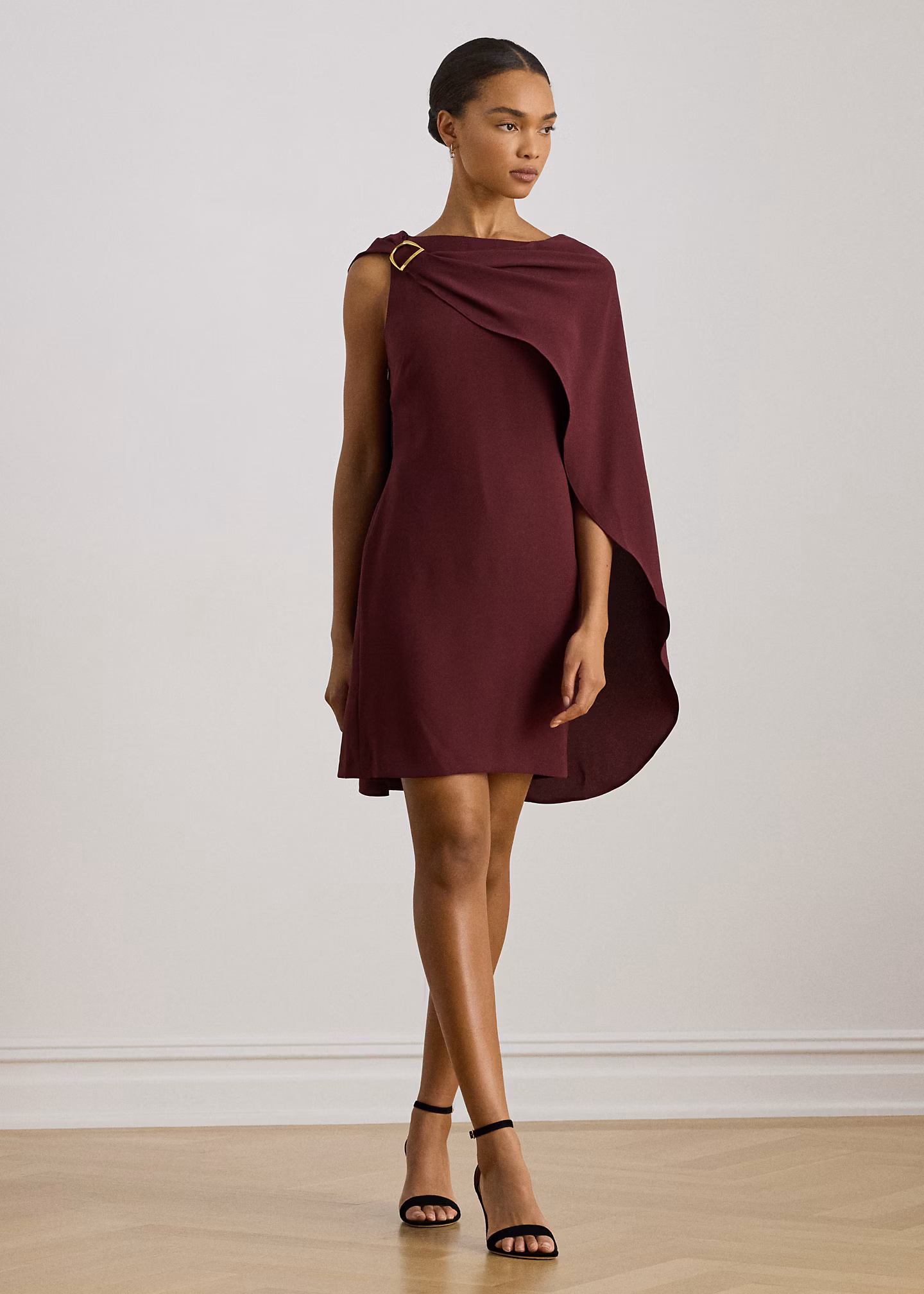 Cape-Cocktailkleid aus Georgette - RALPH LAUREN OUTLET