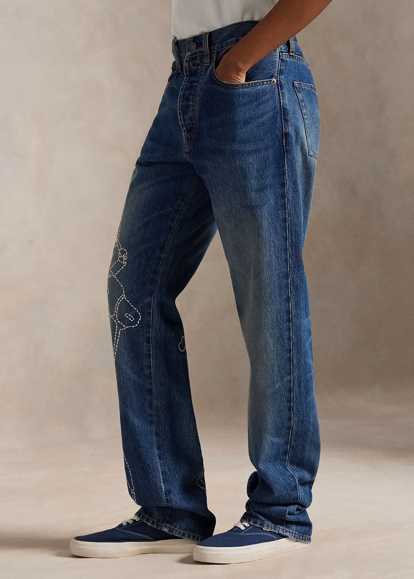Bestickte Relaxed-Straight-Fit Jeans - RALPH LAUREN OUTLET