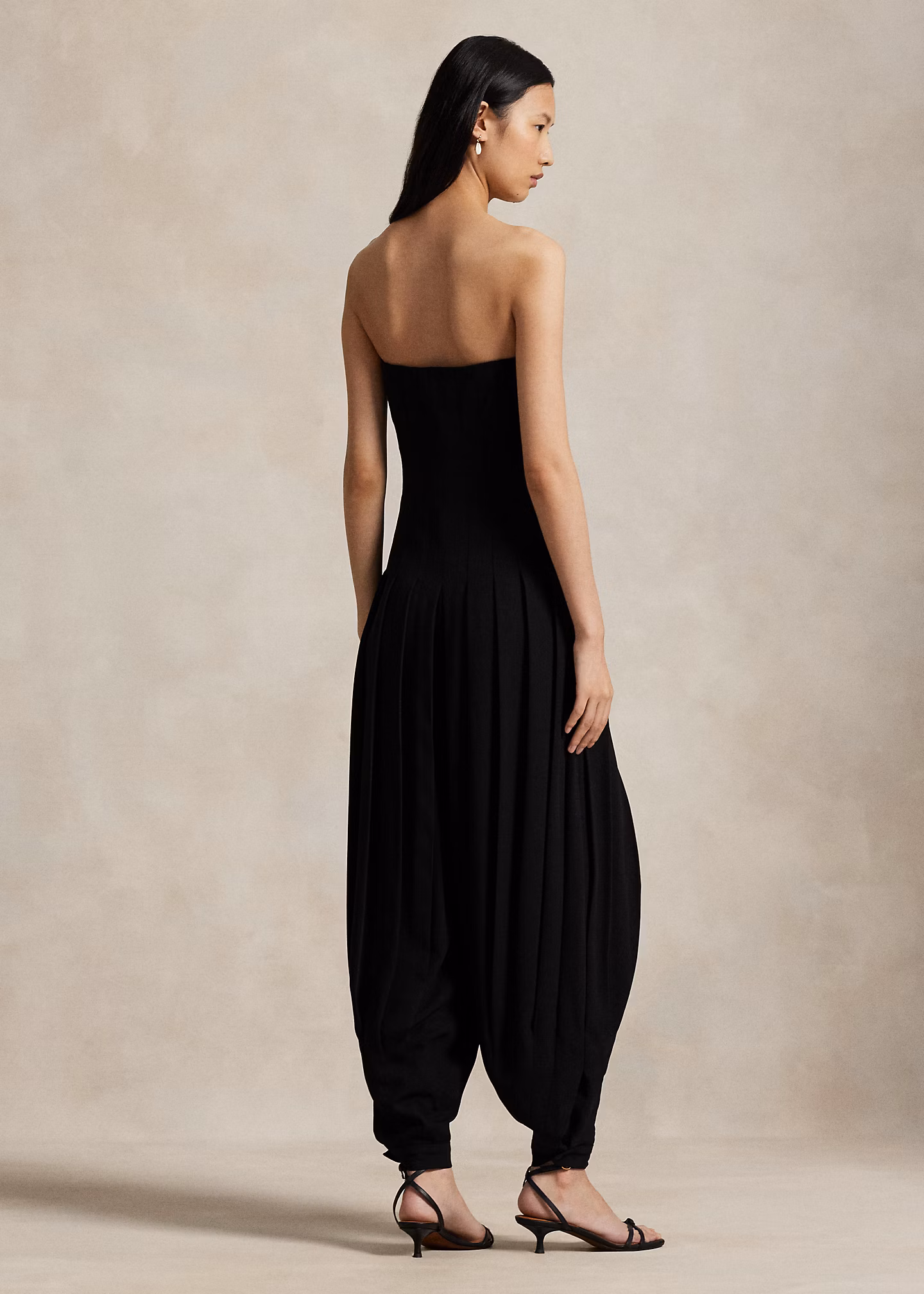Ärmelloser Crêpe-Jumpsuit mit Falten - RALPH LAUREN OUTLET