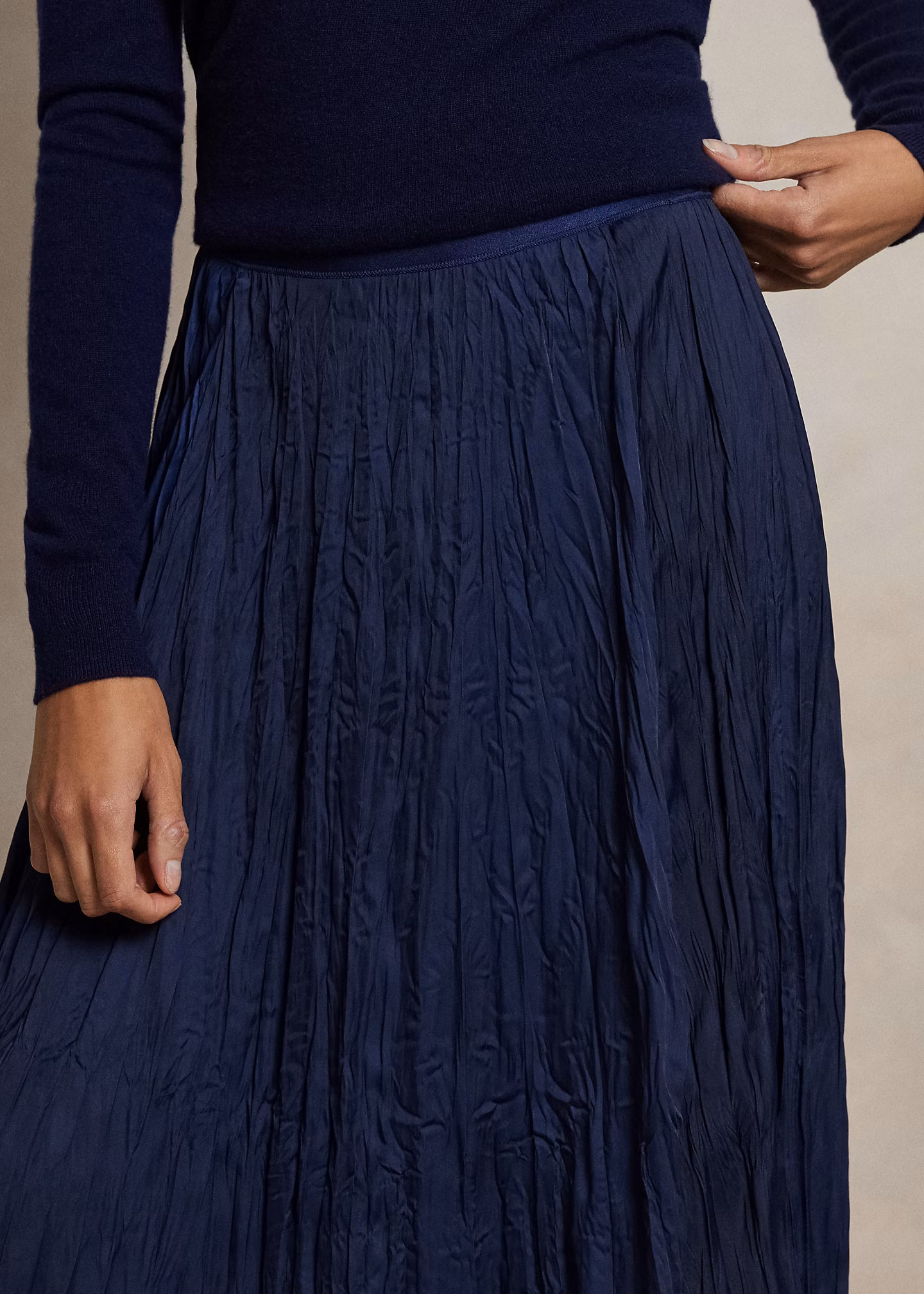 A-Linien-Satinrock in Knitteroptik - RALPH LAUREN OUTLET