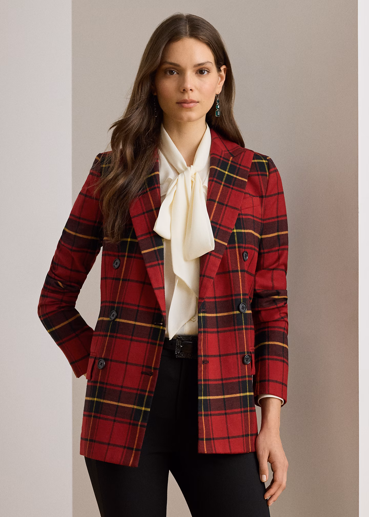 Zweireihiger Blazer mit Karomuster - RALPH LAUREN OUTLET