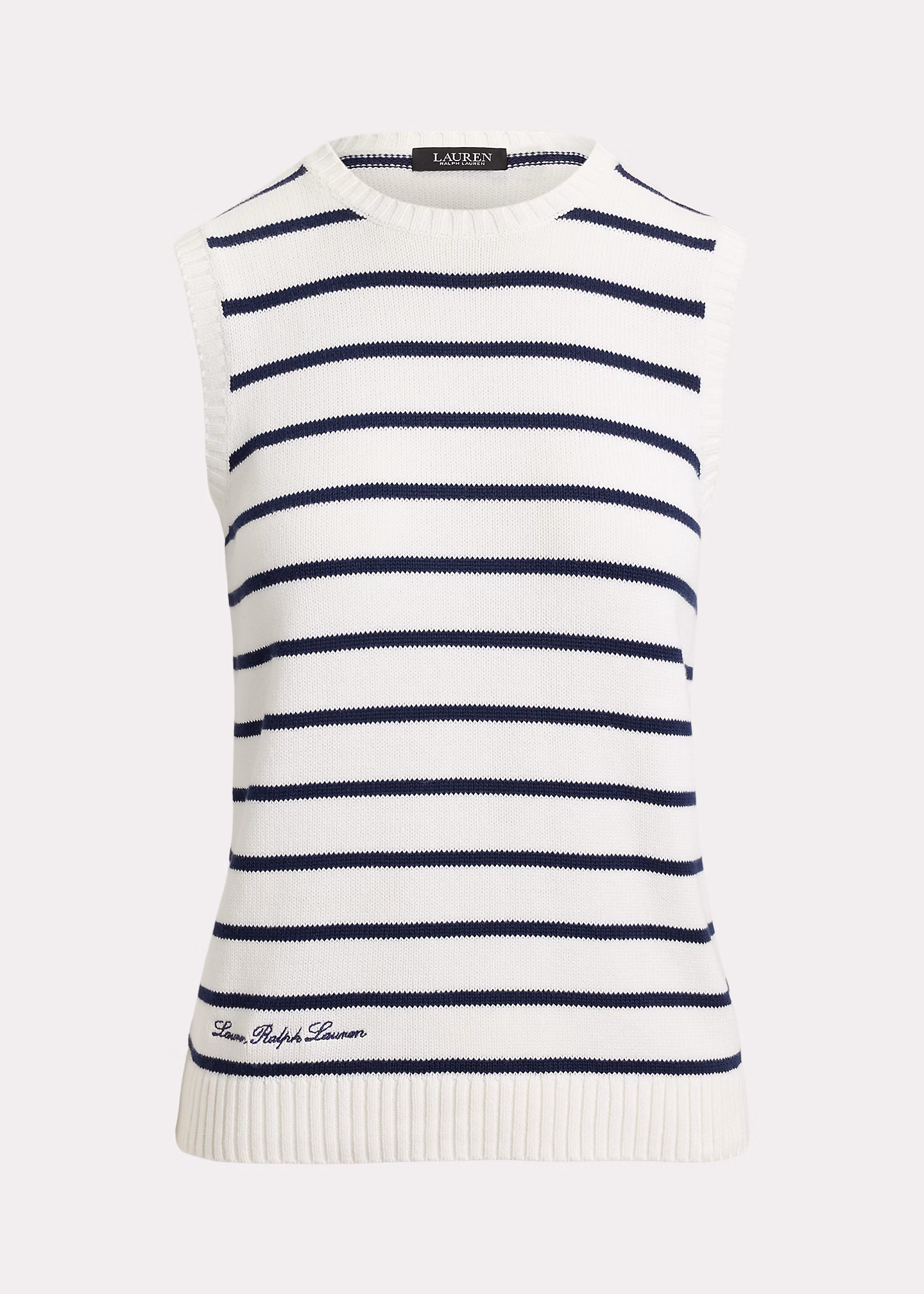 Gestreifter ärmelloser Baumwollpullover - RALPH LAUREN OUTLET