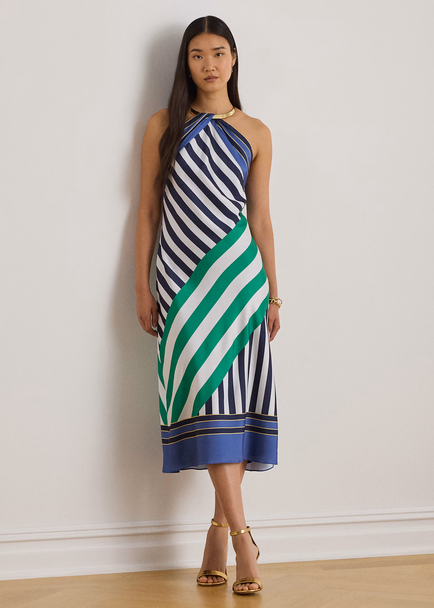 Gestreiftes Neckholderkleid aus Twill - RALPH LAUREN OUTLET