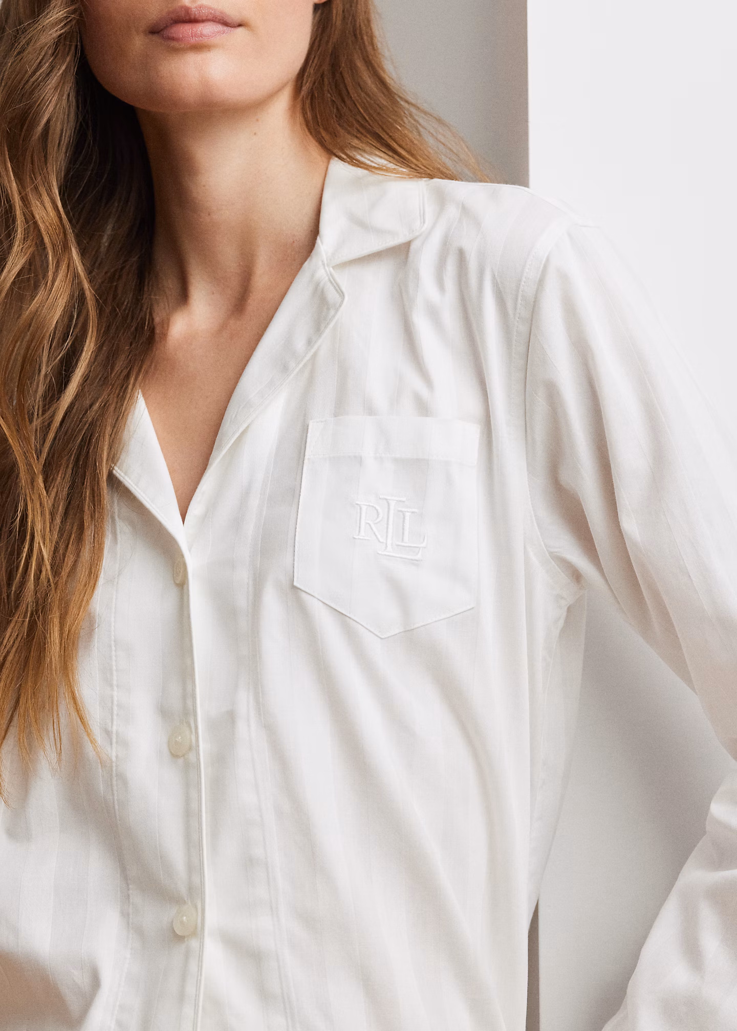 Baumwoll-Pyjama mit Schattenstreifen - RALPH LAUREN OUTLET