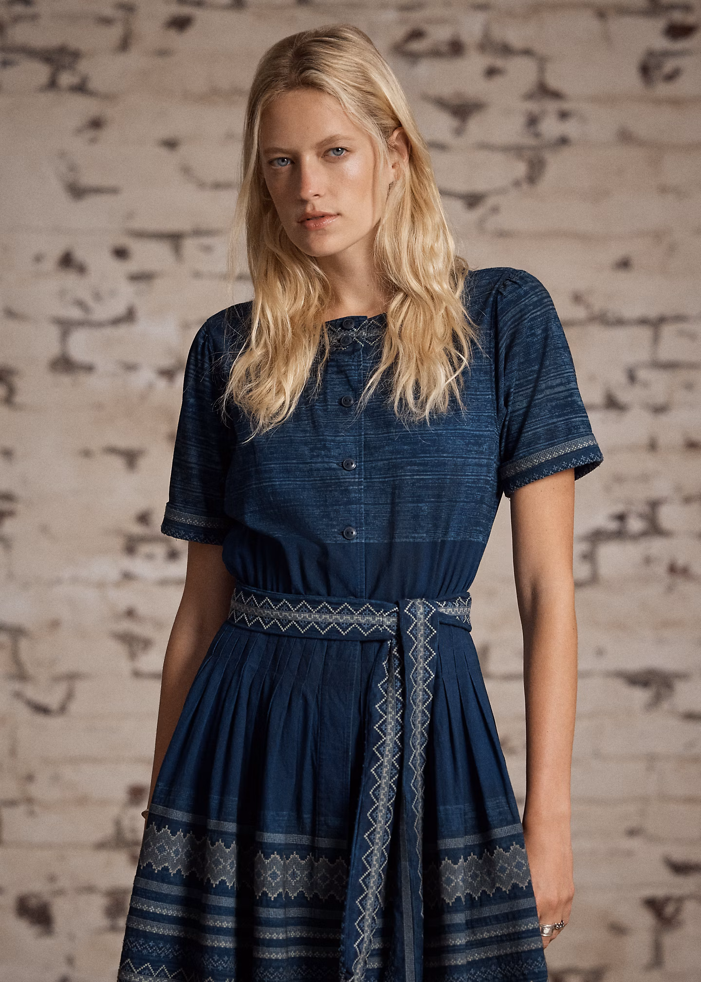 Besticktes Baumwollkleid in Indigo - RALPH LAUREN OUTLET
