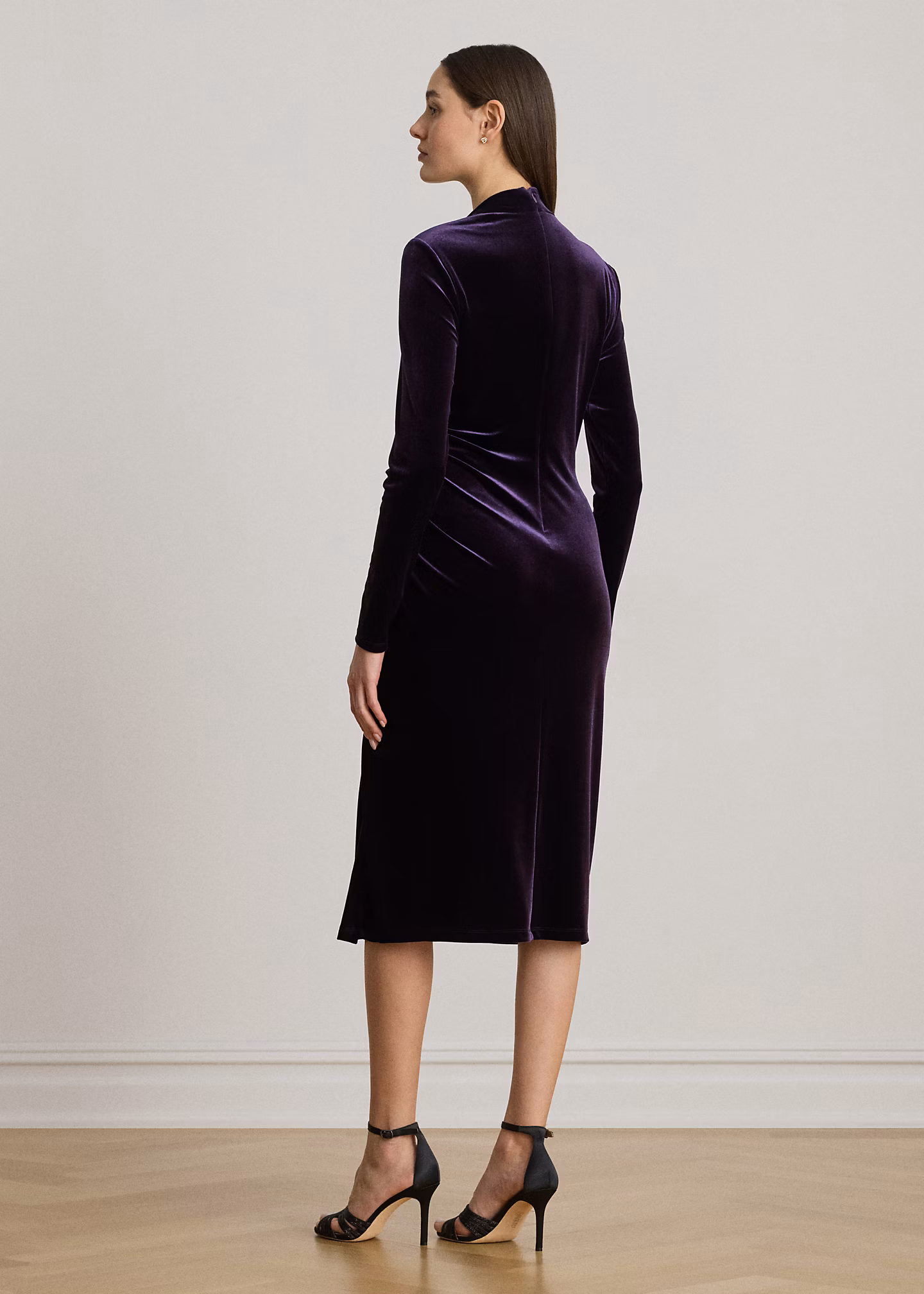 Asymmetrisches Samtkleid mit Raffungen - RALPH LAUREN OUTLET