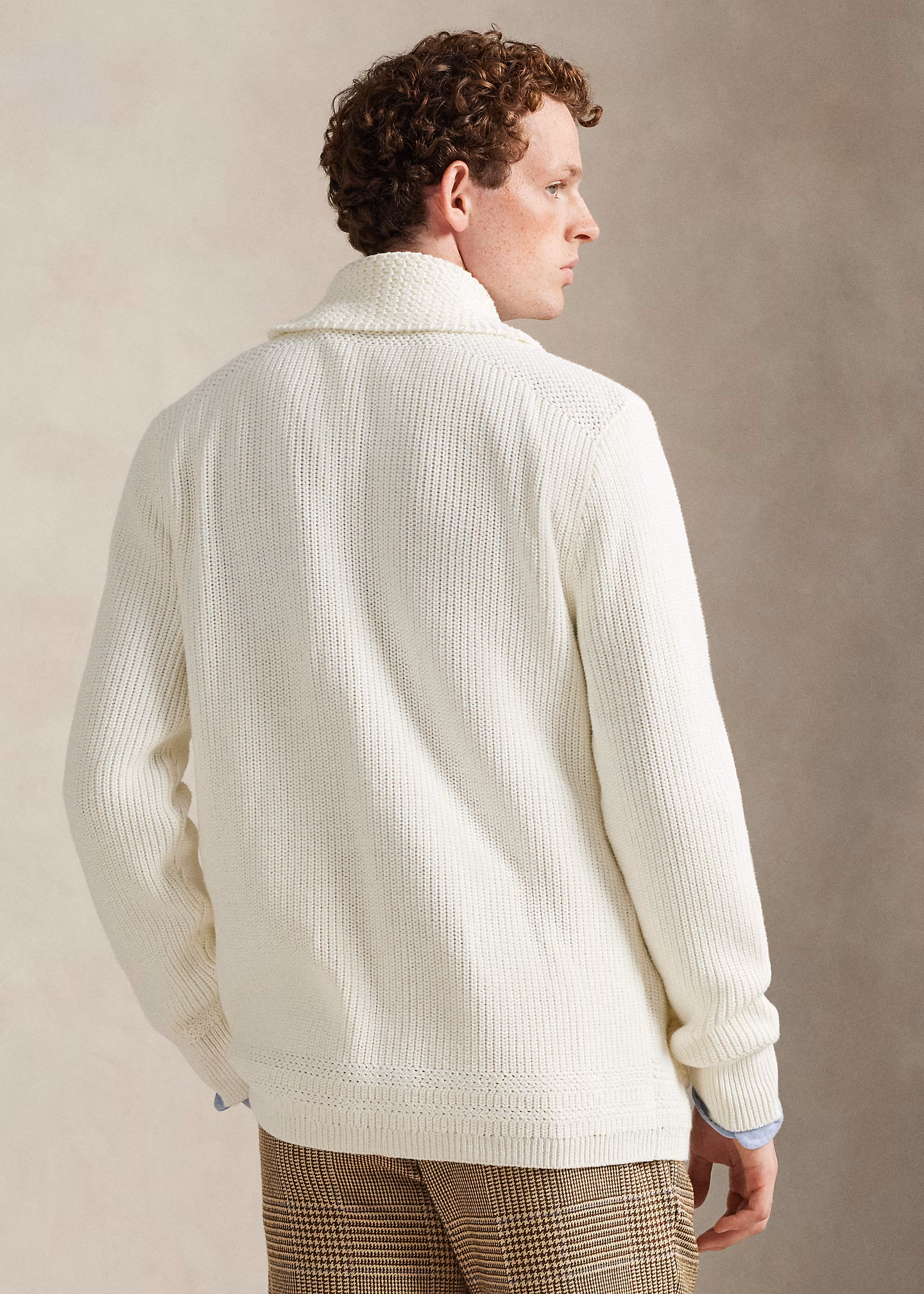 Baumwollstrickjacke mit Schalkragen - RALPH LAUREN OUTLET