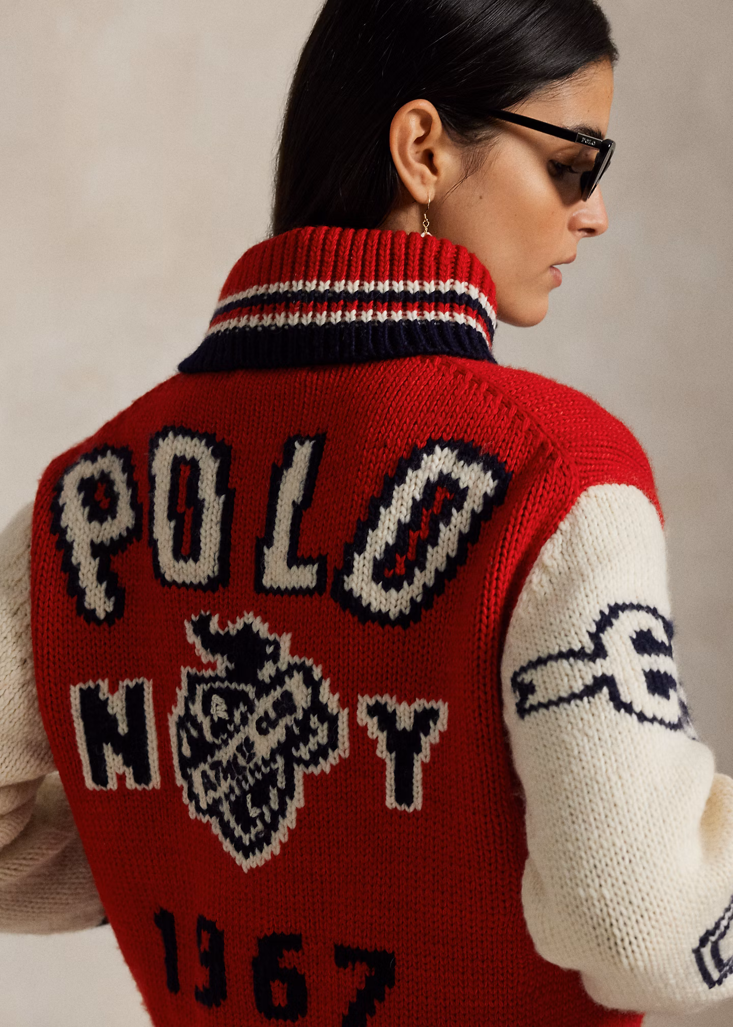 College-Strickjacke mit Reißverschluss - RALPH LAUREN OUTLET