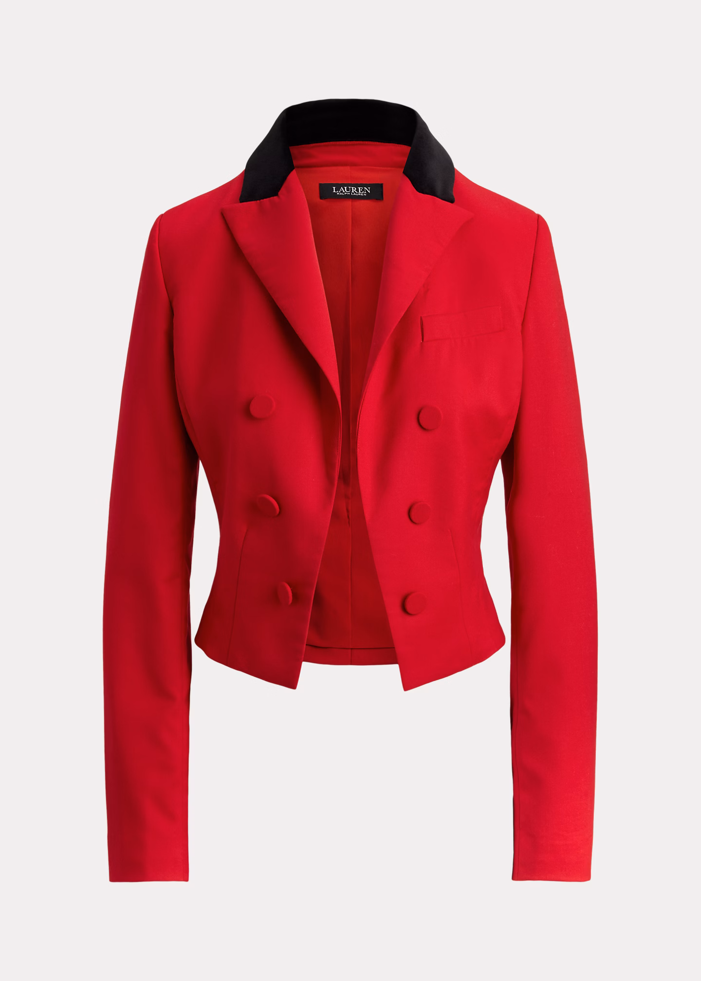 Kurzblazer aus Wolltwill mit Samtbesatz - RALPH LAUREN OUTLET