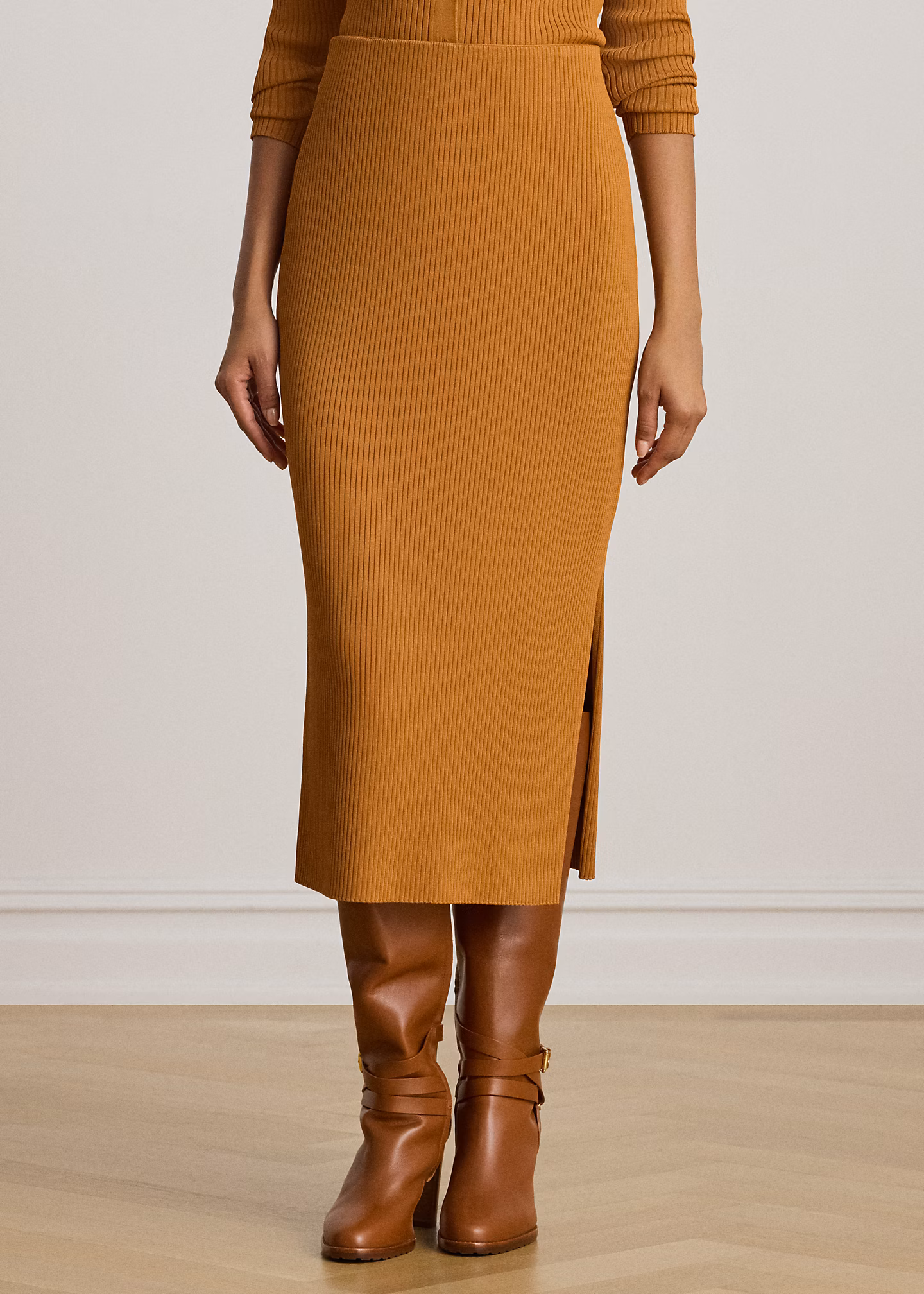 Bleistift-Midirock in Rippenstrick - RALPH LAUREN OUTLET