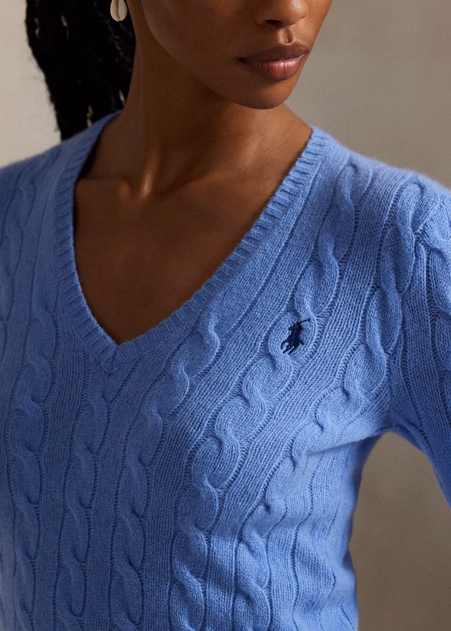 Woll-Kaschmir-Pullover mit Zopfmuster - RALPH LAUREN OUTLET