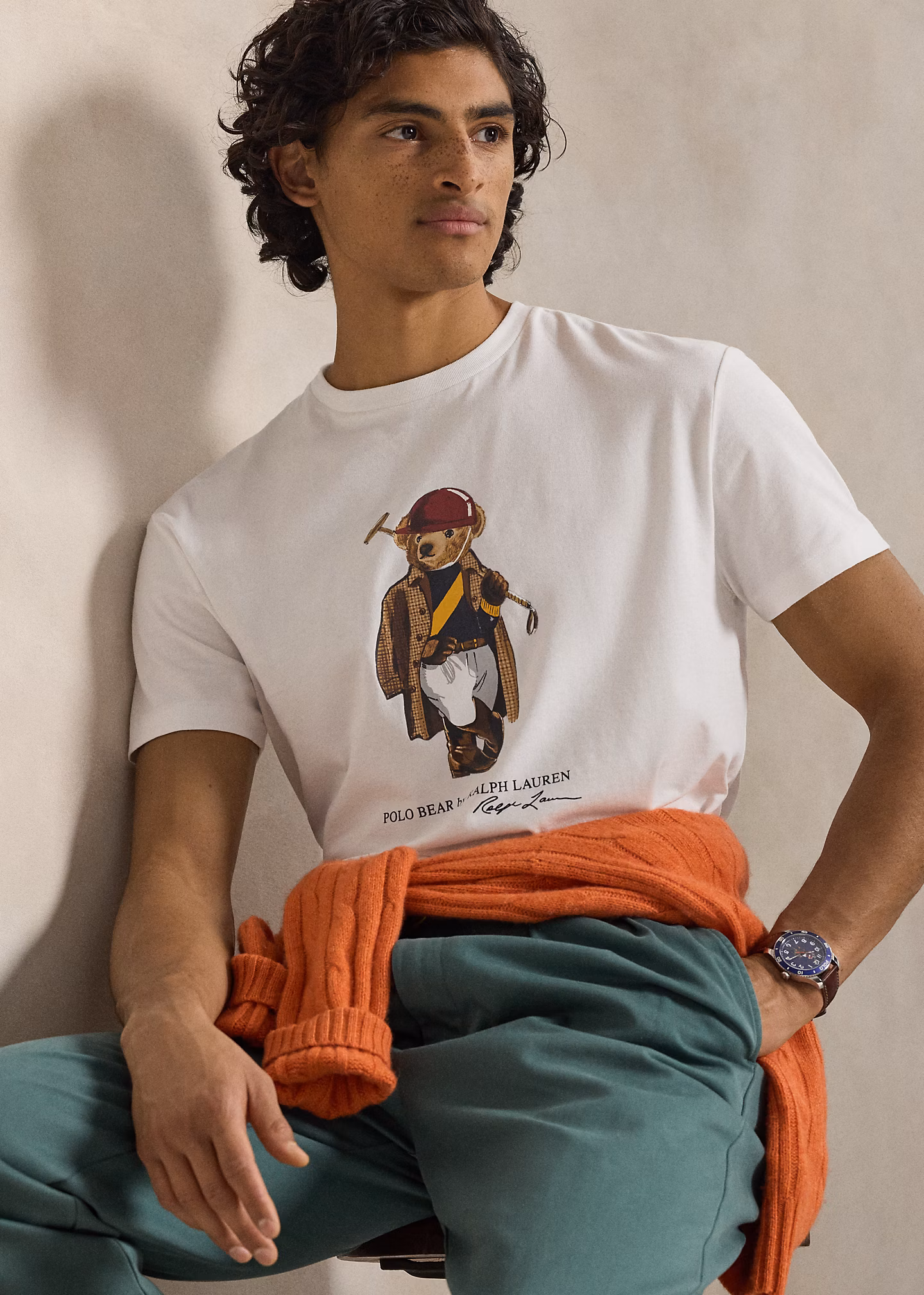 Custom-Slim-Fit T-Shirt mit Polo Bear - RALPH LAUREN OUTLET